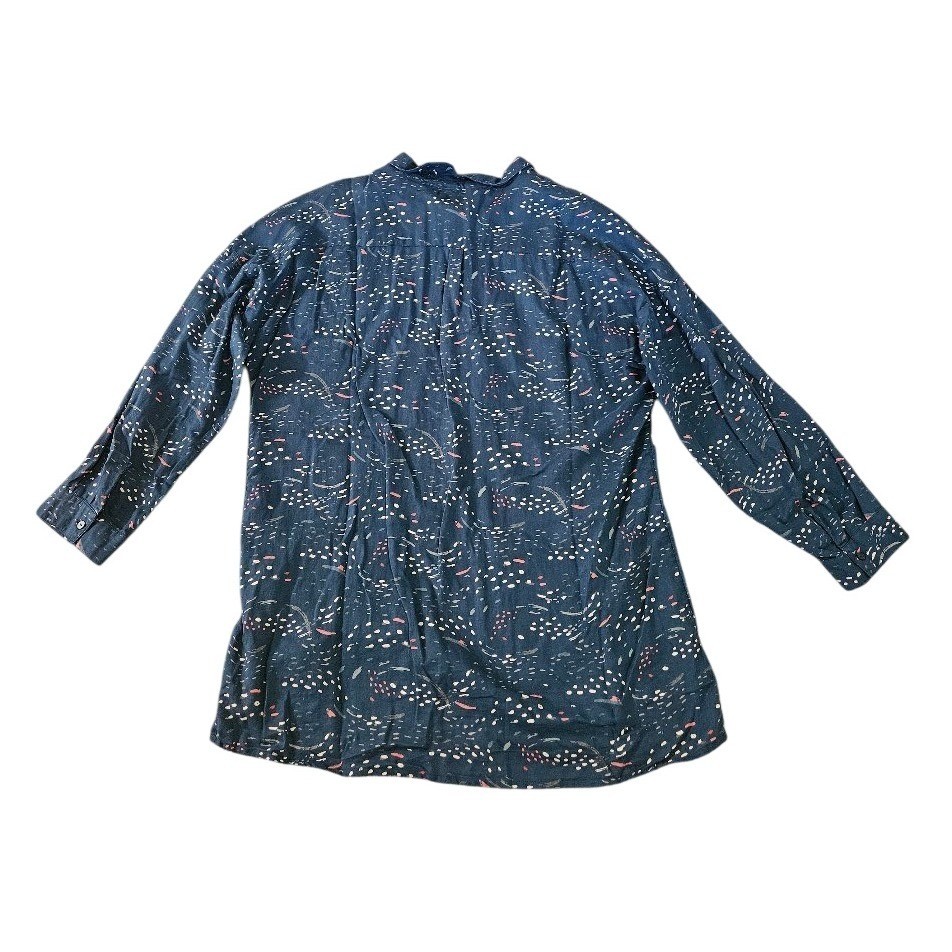 Seasalt Cornwall Shirt Womens 14 Blue Cotton Dash Print Tunic Top 100% Cotton