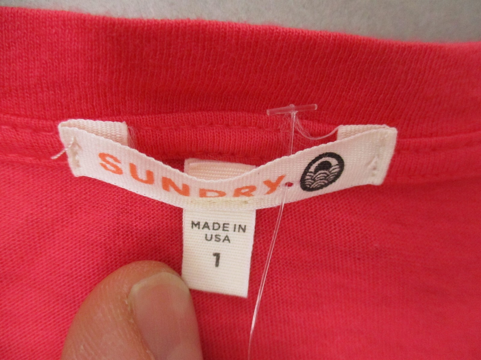 NWT Sundry Size 1 Womens Coral Cotton Blend Modal Round Neck Long Sleeve Top 482