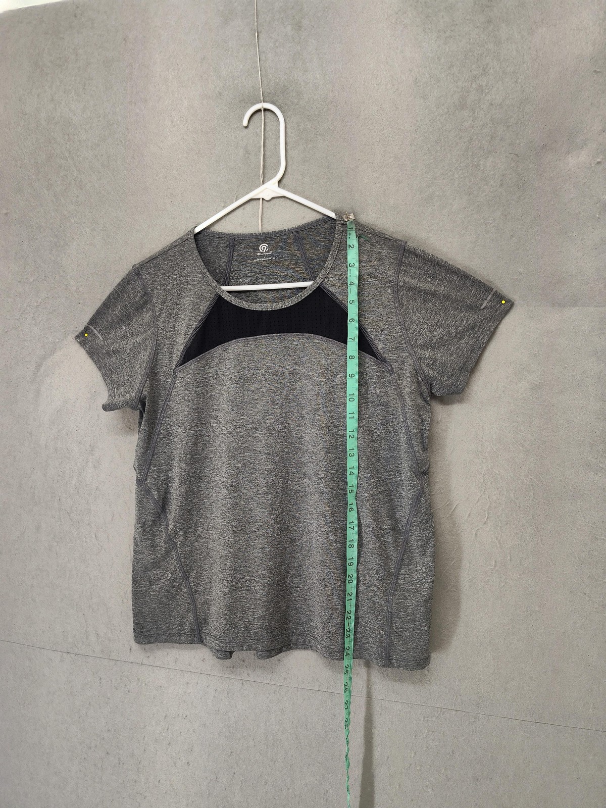Champion Shirt Womens Large Gray Athletic Performance Short Sleeve Mesh Panel