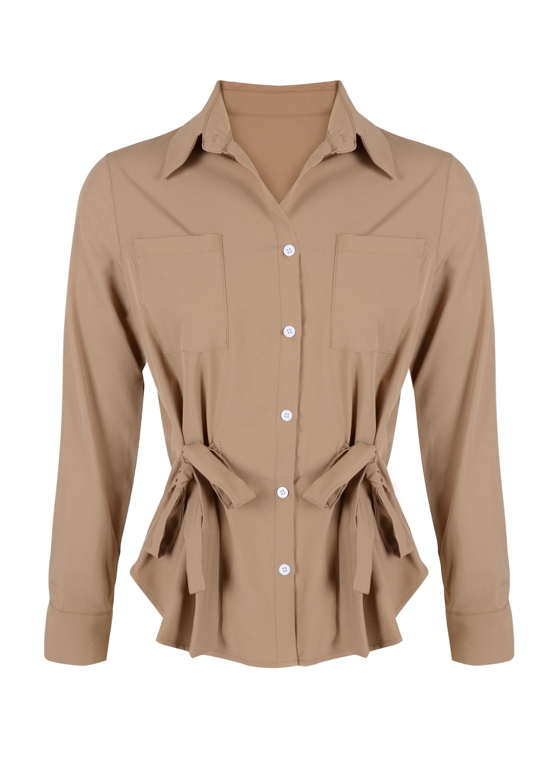 Tie Front Lux Collar Button Up