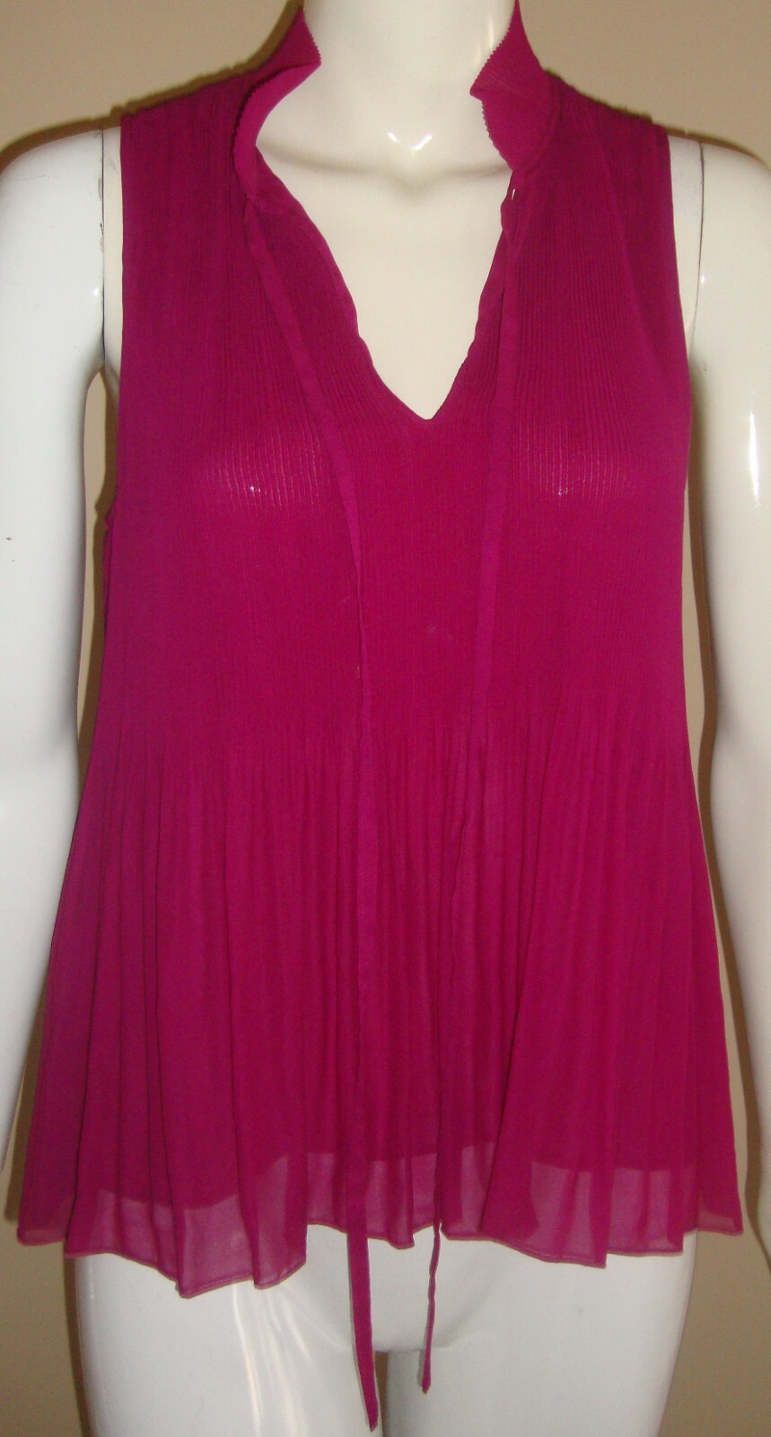 Derek Lam 10 Crosby Lined Sleeveless Pleated Blouse Top Size 4 NEW Retail $210