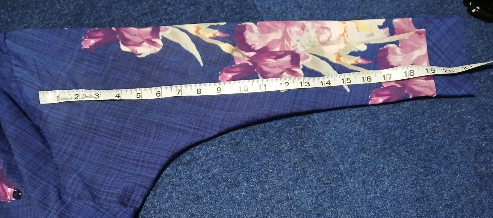 Chicos Long Sleeve Navy Blue Floral Blouse NWOT Size 1 (Medium)