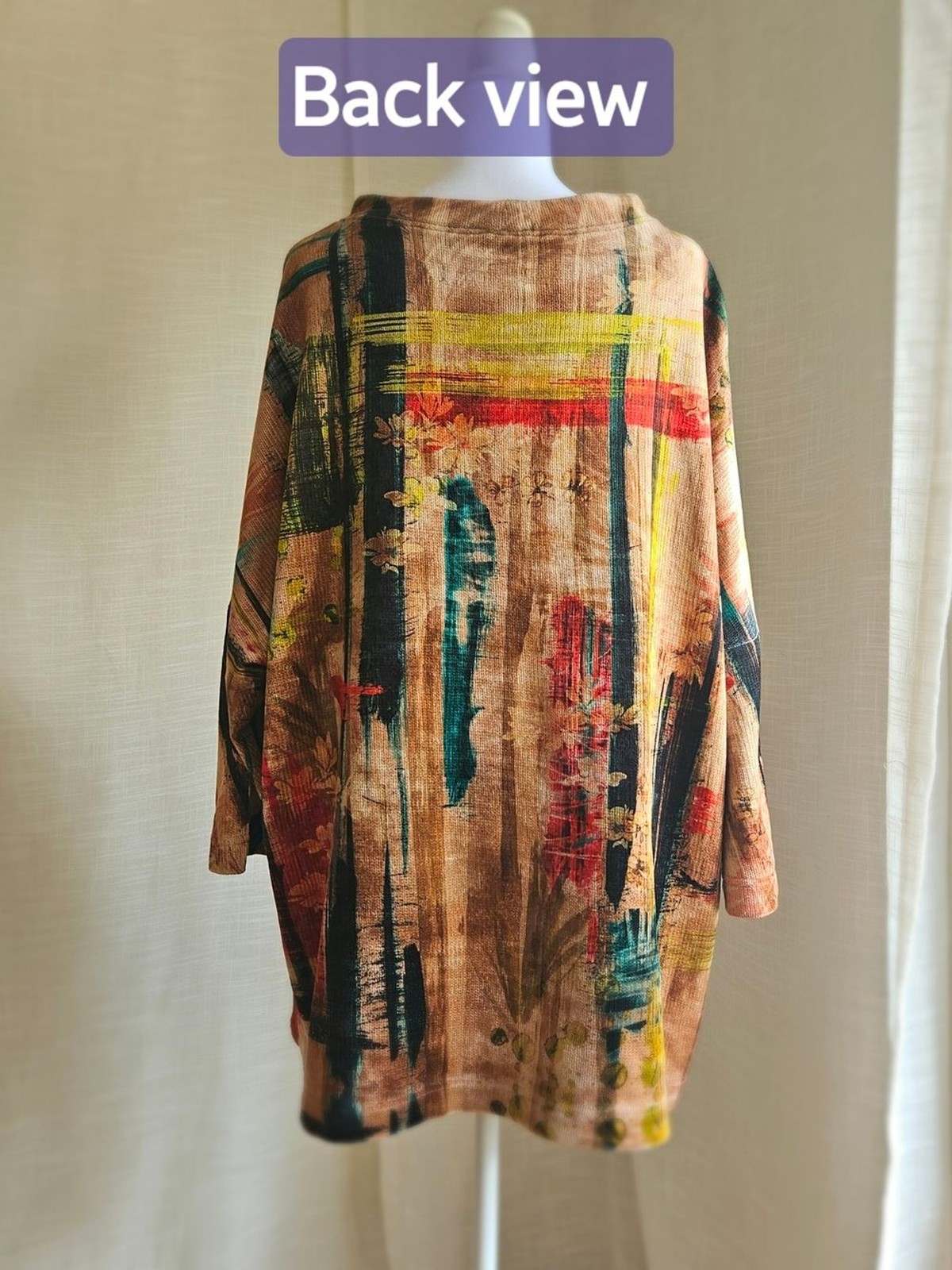Ali Miles Women’s XL Tunic Top Multicolor Painterly Abstract Art To Wear NWT