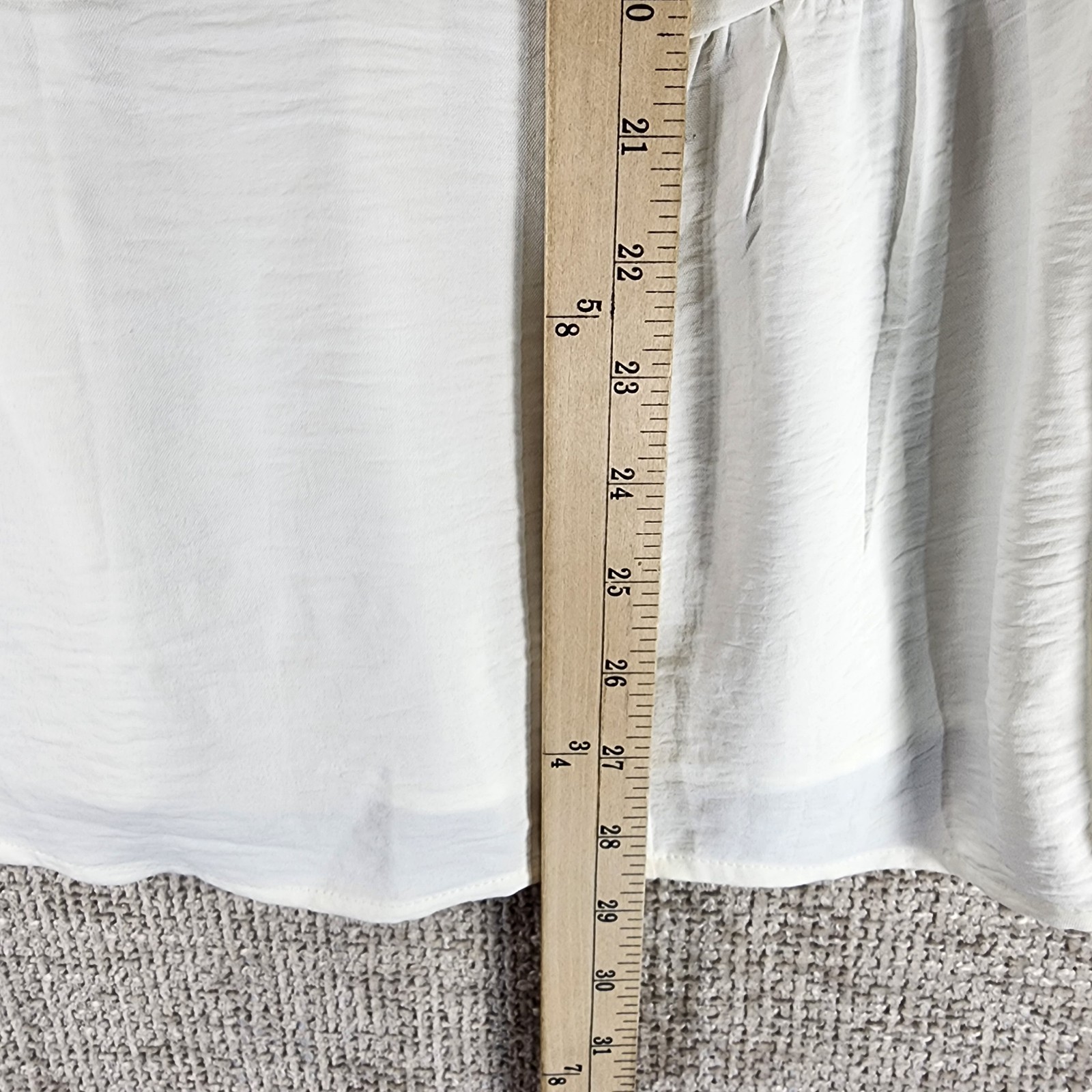 Fred David 1/2 Button Popover Blouse Womens 3X Ivory Peplum Ruffle Collar NWT