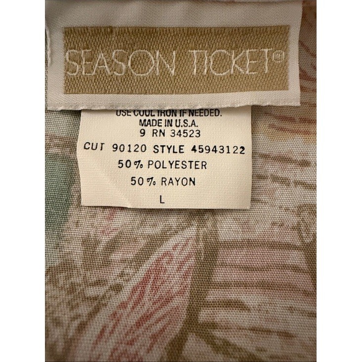 Season Ticket Vintage 90s Floral Patchwork Faux Vest Blouse Top Pastel L USA