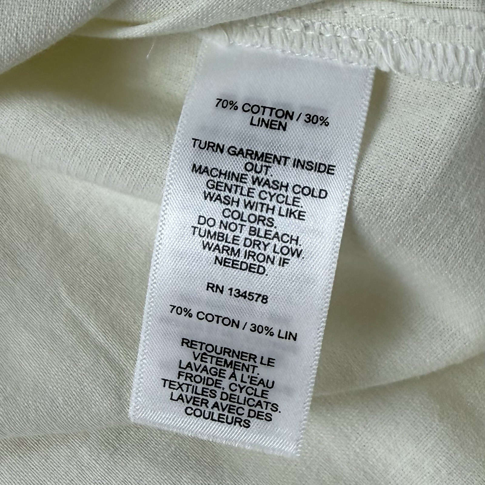 Vineyard Vines Tunic Top Womens Large Lucaya Ivory Linen Cotton Blend Shirt NWT