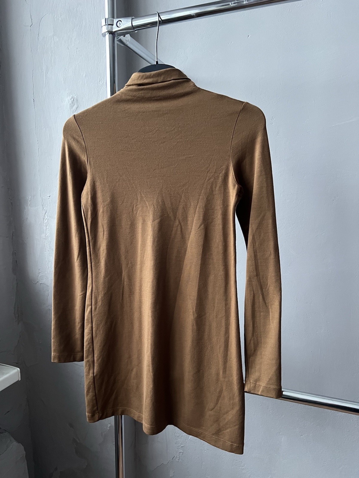 PLEIN SUD ITALY BROWN TURTLENECK TOP WOMEN IT 44 FR 40 UK 12 STRETCH LONG SLEEVE