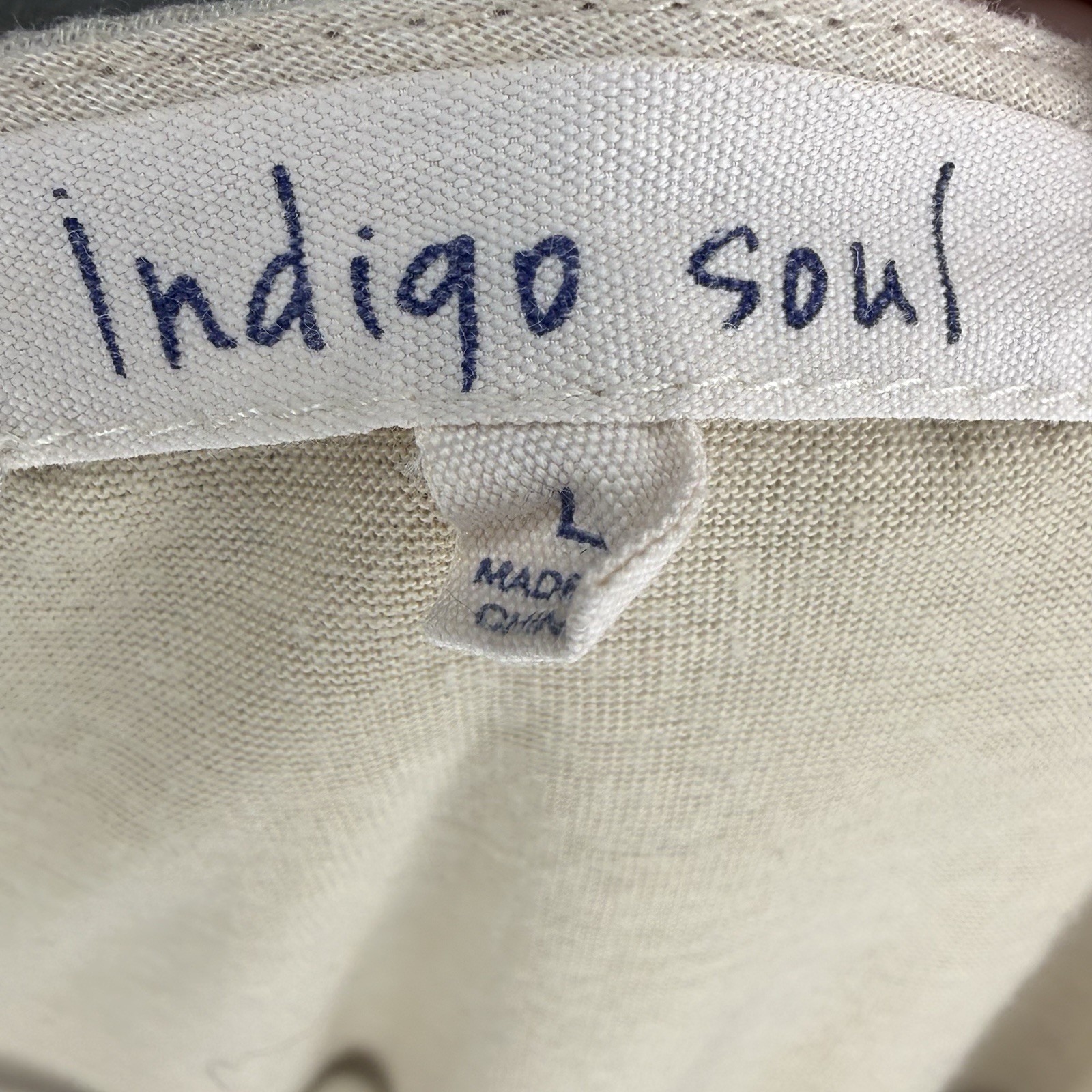 Indigo Soul Women Beige 3 Toned Knit Tunic Top Long Sleeve Tiered L Boho