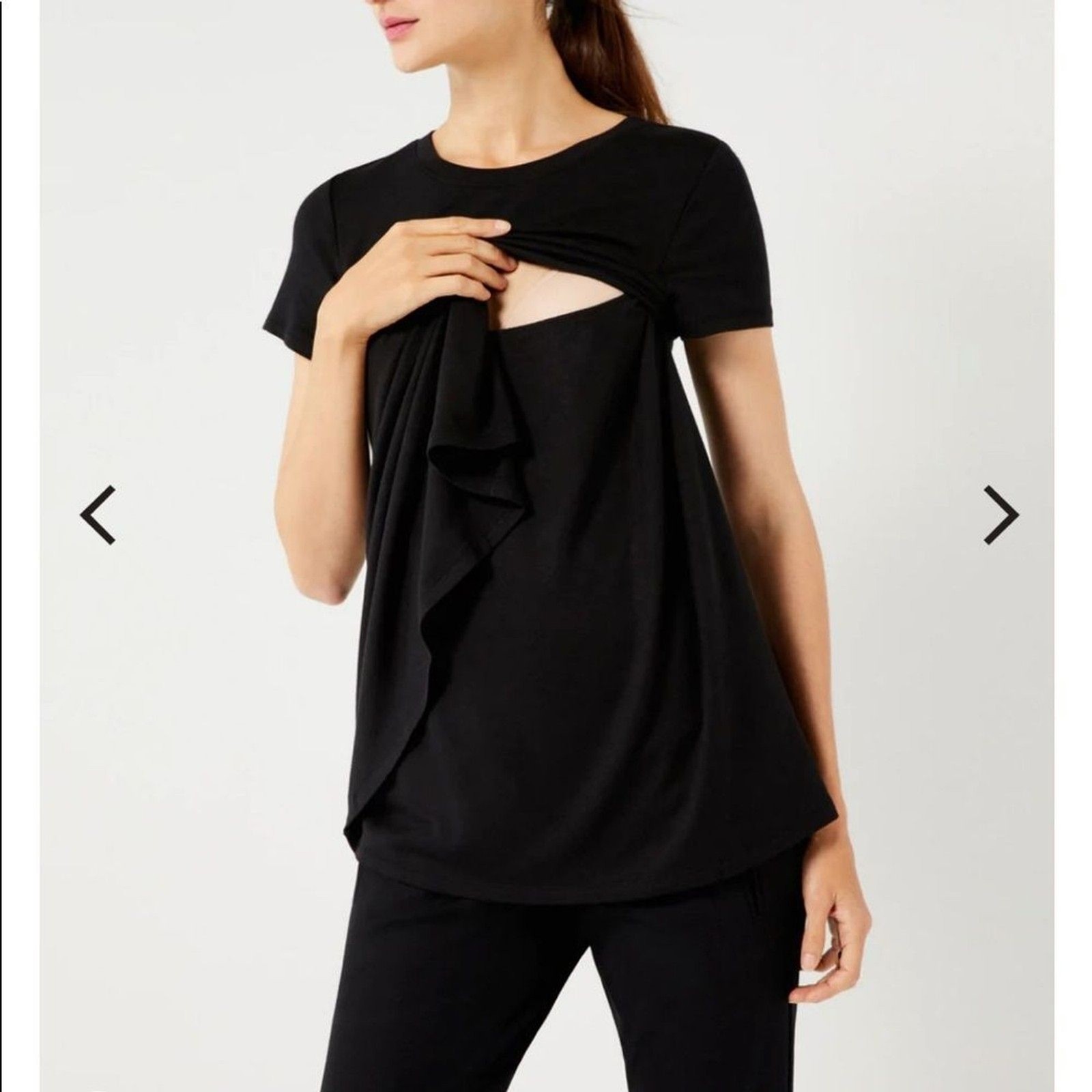 A Pea In The Pod Nursing Top Pullover Crew Neck Black Size XS