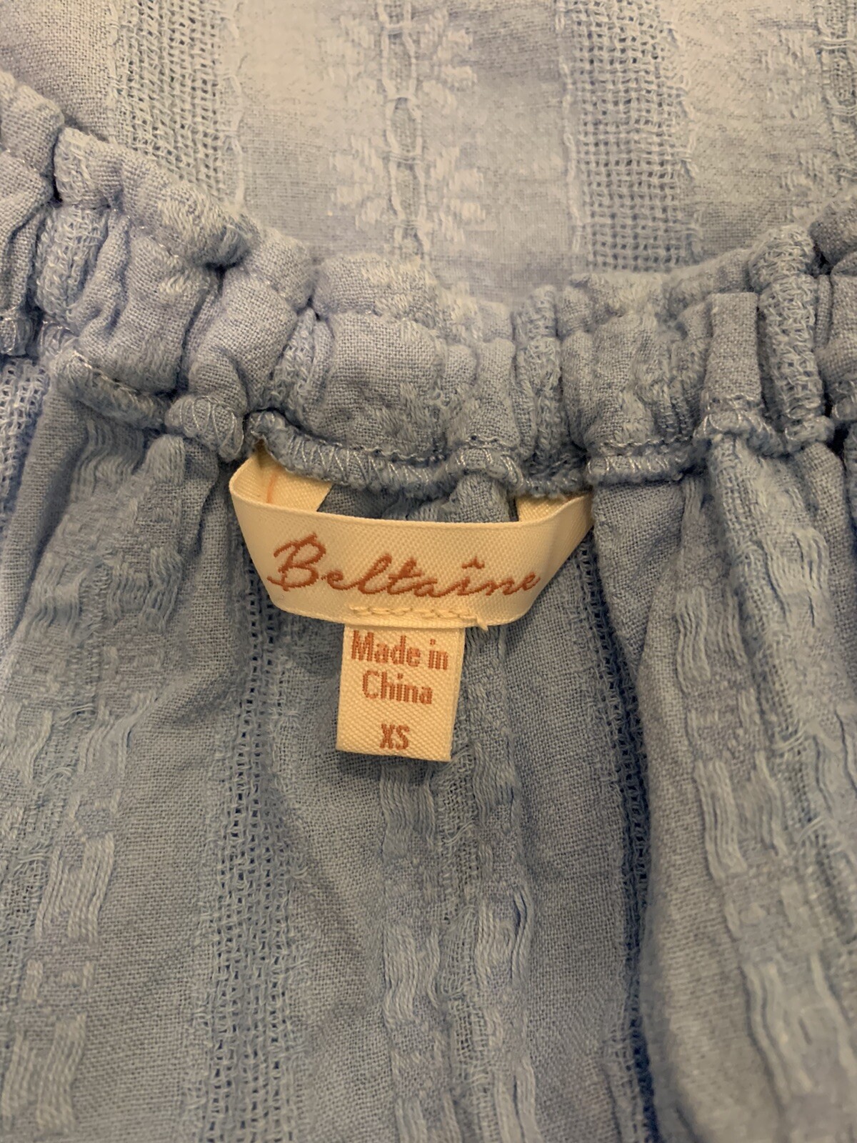 Bloomingdales BELTAINE BLUE One Shoulder Ruffle Top XS