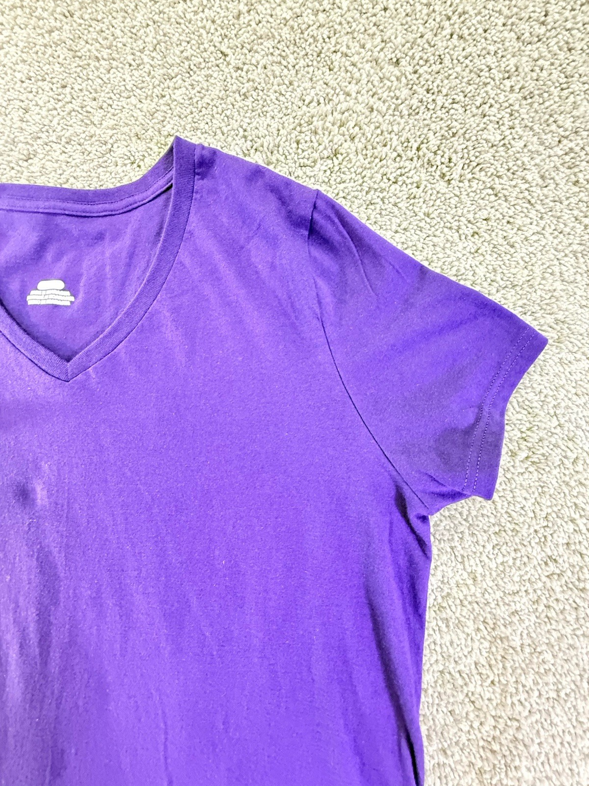 Fanatics Women’s Purple 100% Cotton Shirt Short Sleeve V Neck XL