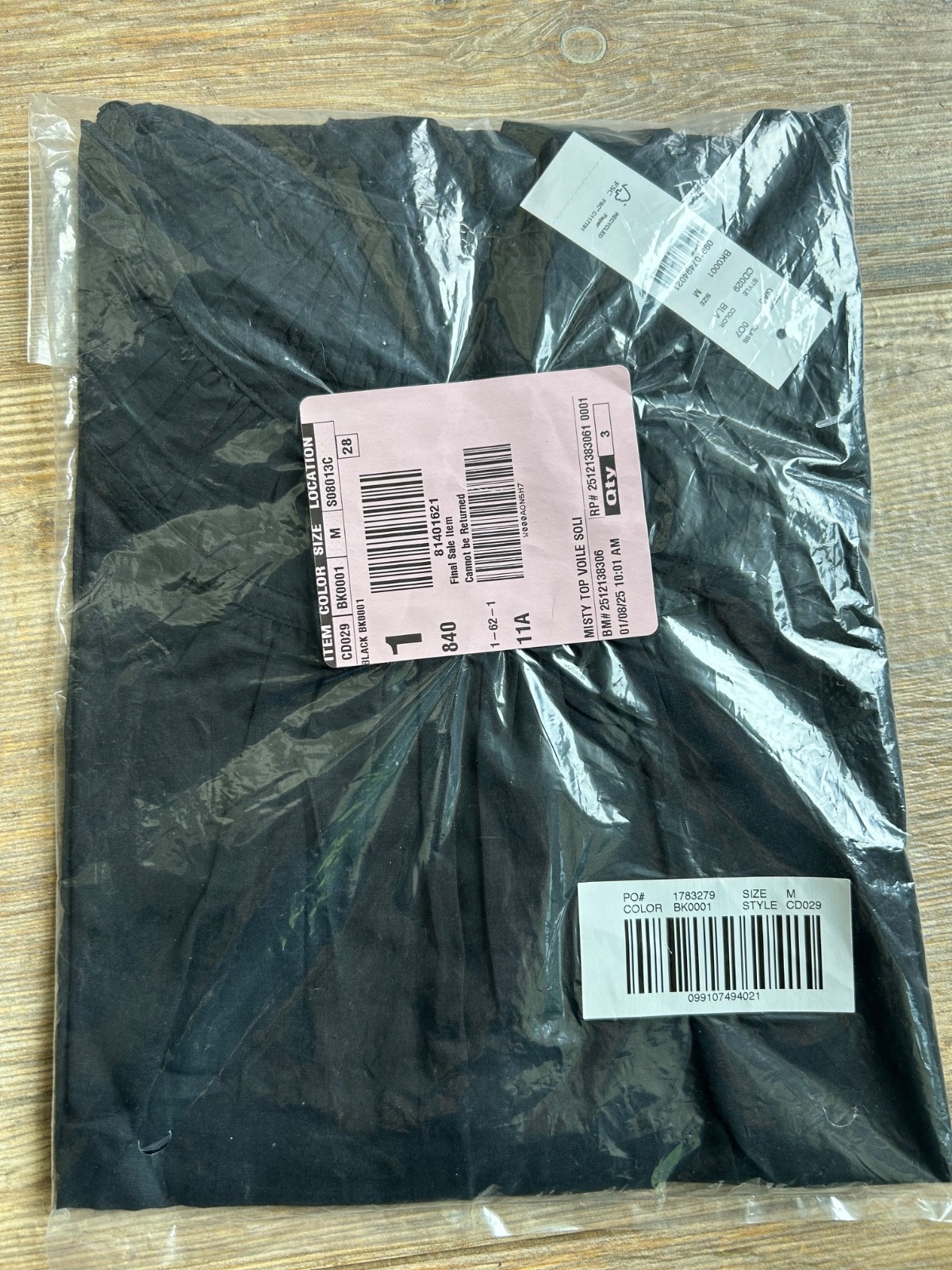 J CREW Gathered Ruffle-Sleeve Top Cotton-Blend Voile Black MEDIUM – NEW!