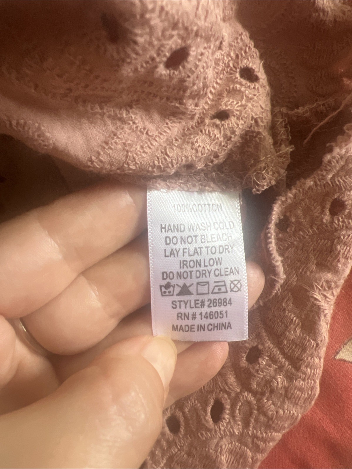 monteau los angeles top Embroidery Cotton Mauve Size L