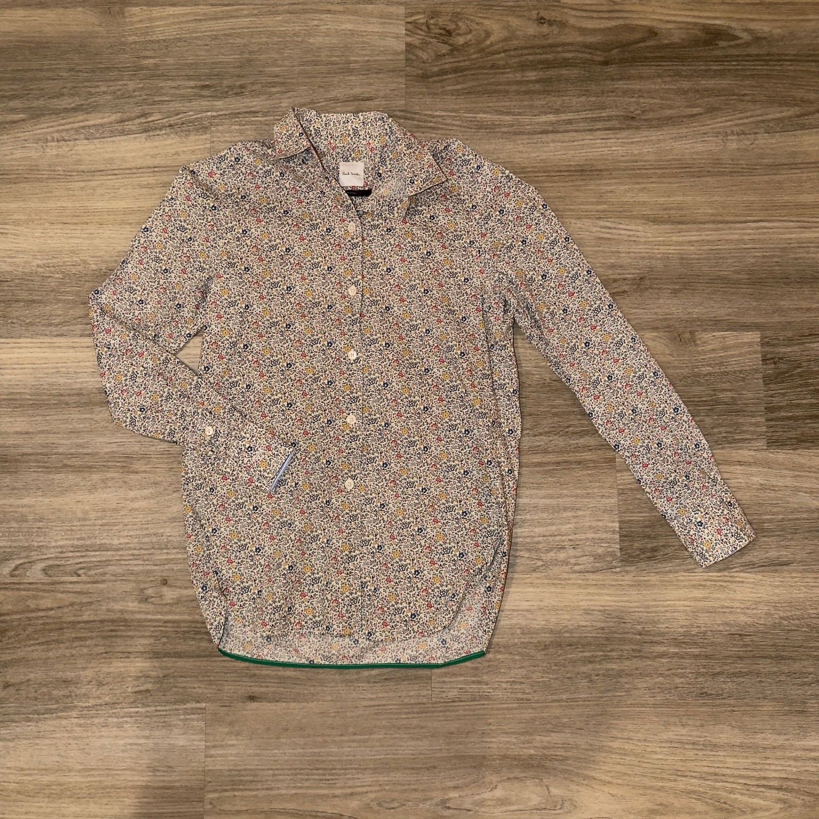 Paul Smith Floral Button Down Shirt Womens IT 38 Multicolor Cotton Made Italy