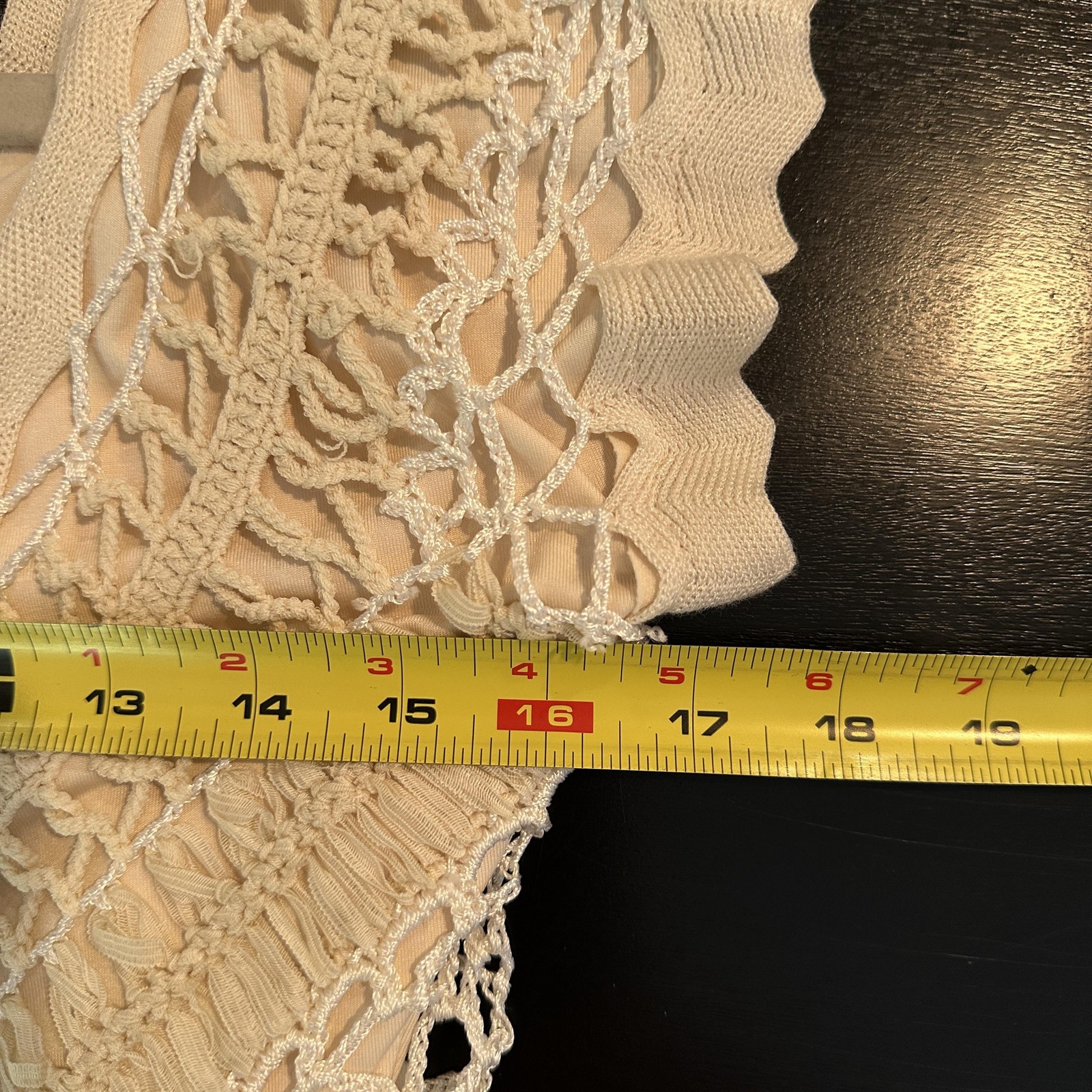 Dolce Cabo Sweater Womens Large Crochet Knit Sheer Boho Pullover Shirt