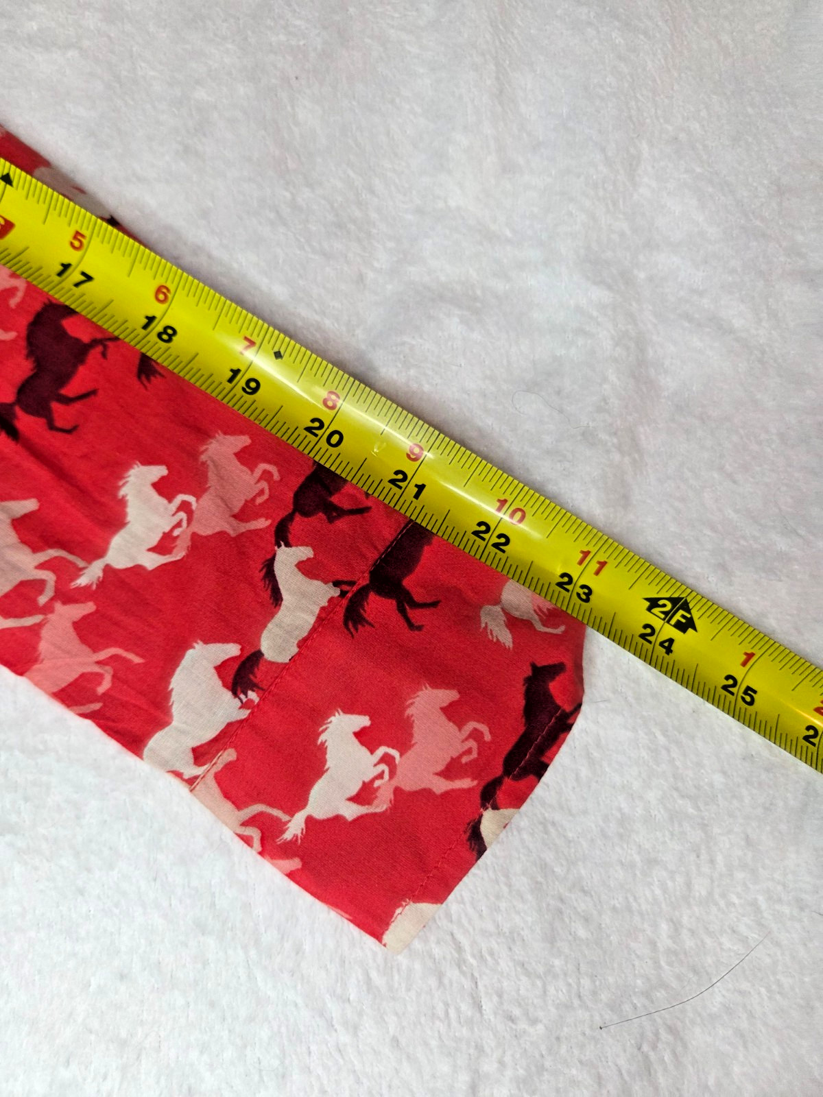 LOFT Shirt Womens Small Red Cotton Long Sleeve Horse Print Button Up Equestrian