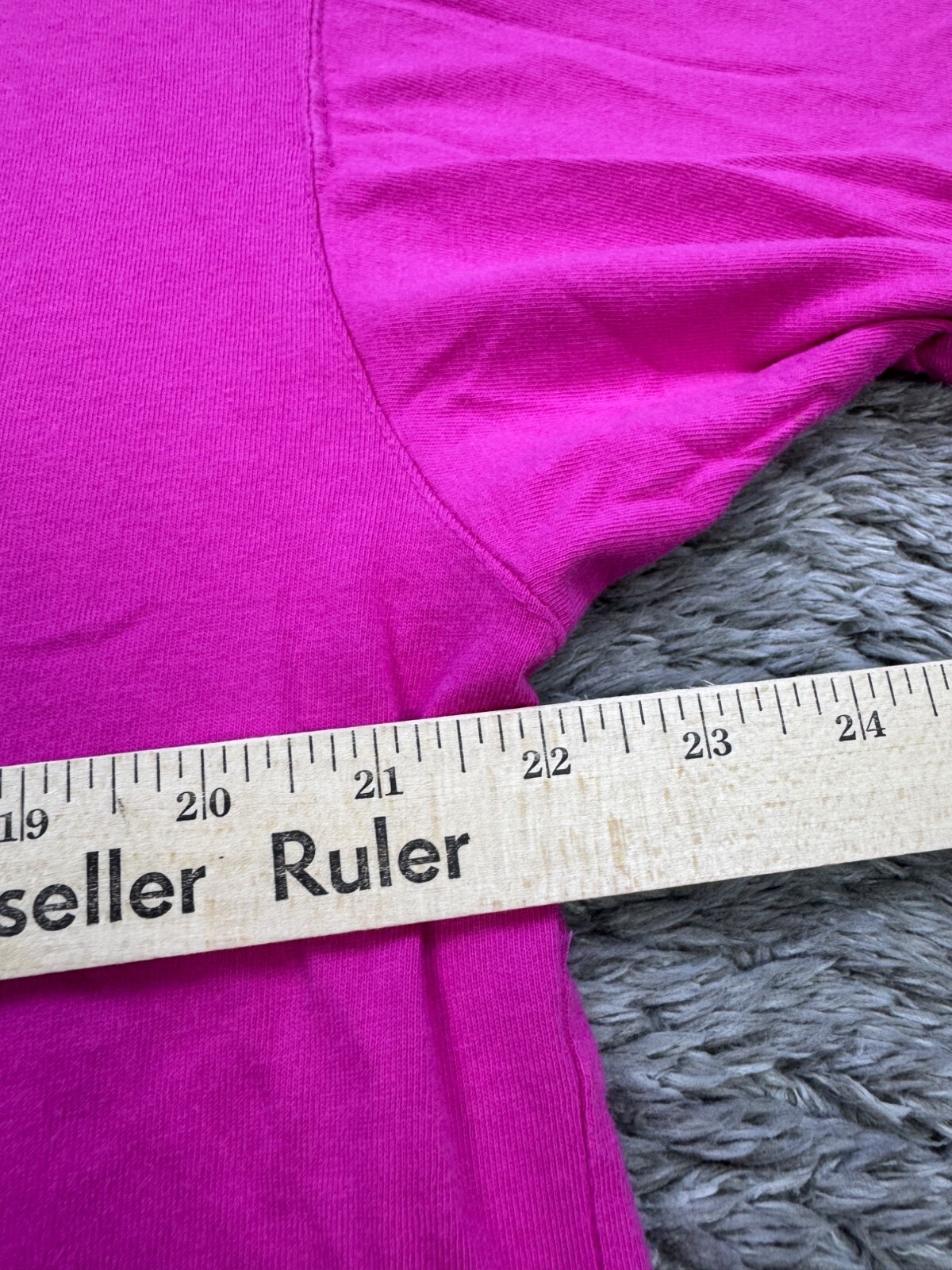 Vtg Espirt Top Women Medium Fuchsia Pink Hi Low Short Sleeve Crewneck Shirt Y2K