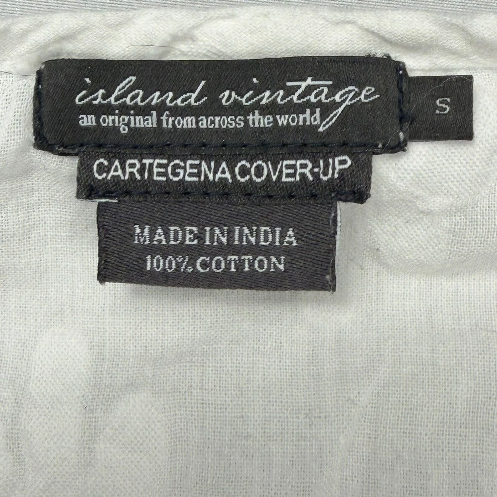 Island Vintage Cartegena Cover-Up White Floral Embroidered Size S