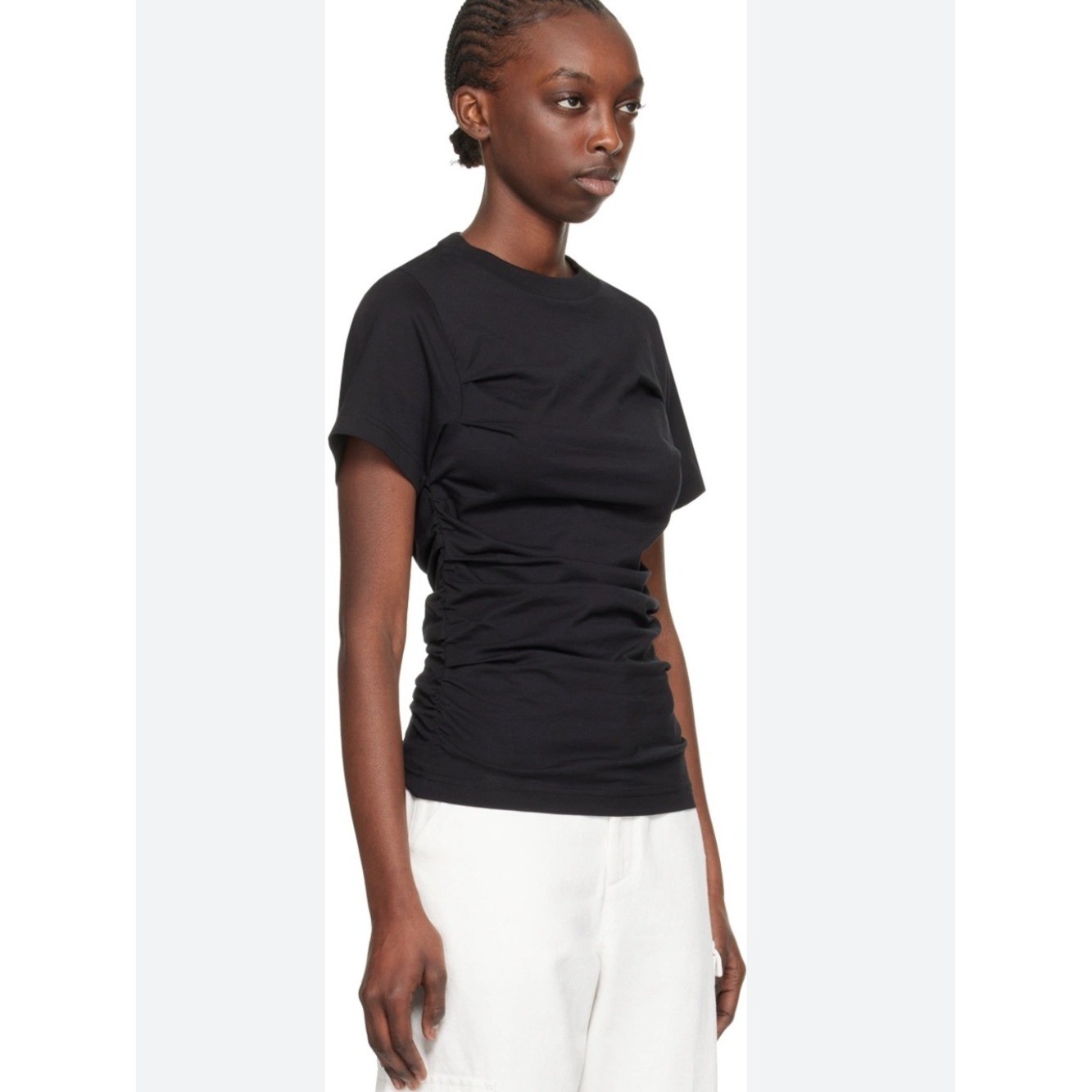 Axel arigato black ria gathered top womens size L