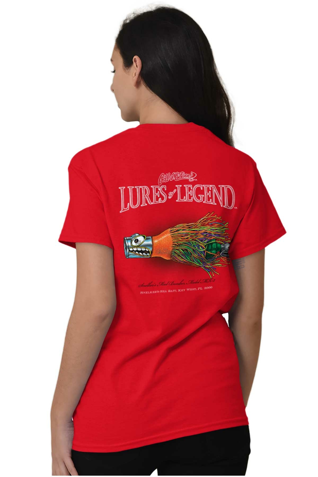 Gill McFinns Funny Fishing Cartoon Joke Gift Womens or Mens Crewneck T Shirt Tee