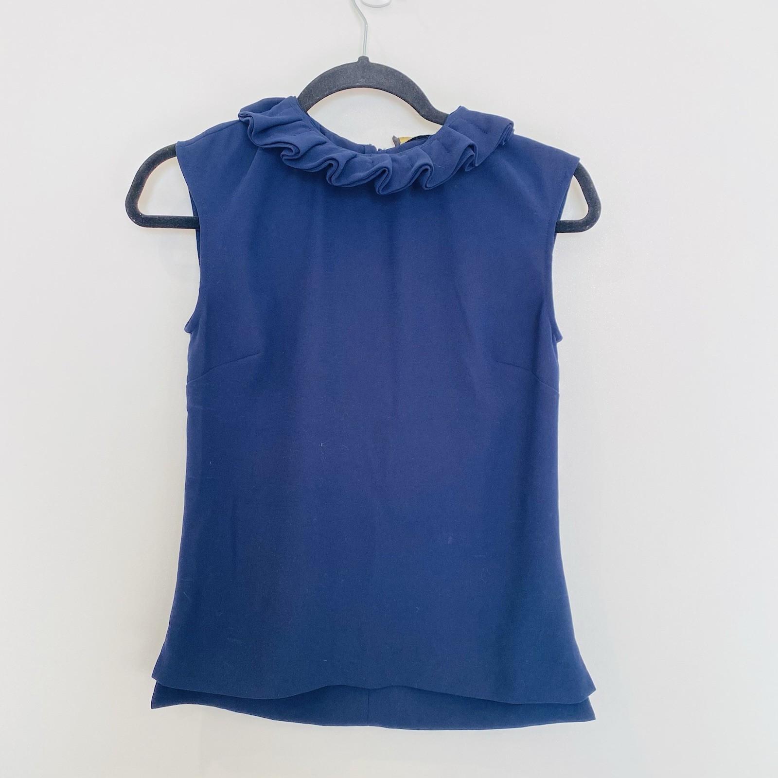 Ted Baker Top Size Small 6-8 Navy Blue Corporate Button Up