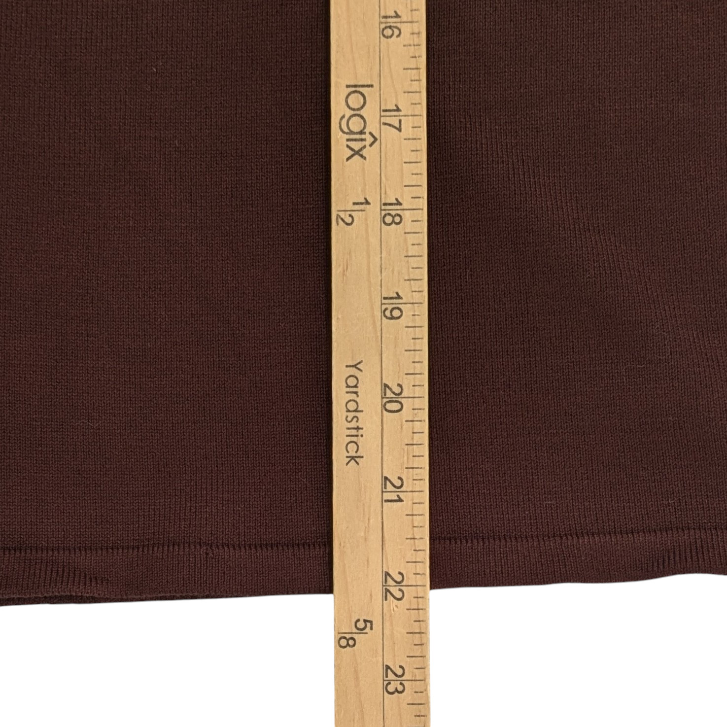 VTG Womens Brown Scoop Neck Knit Top Large 3/4 Sleeve 90s Preppy Minimalist NWT