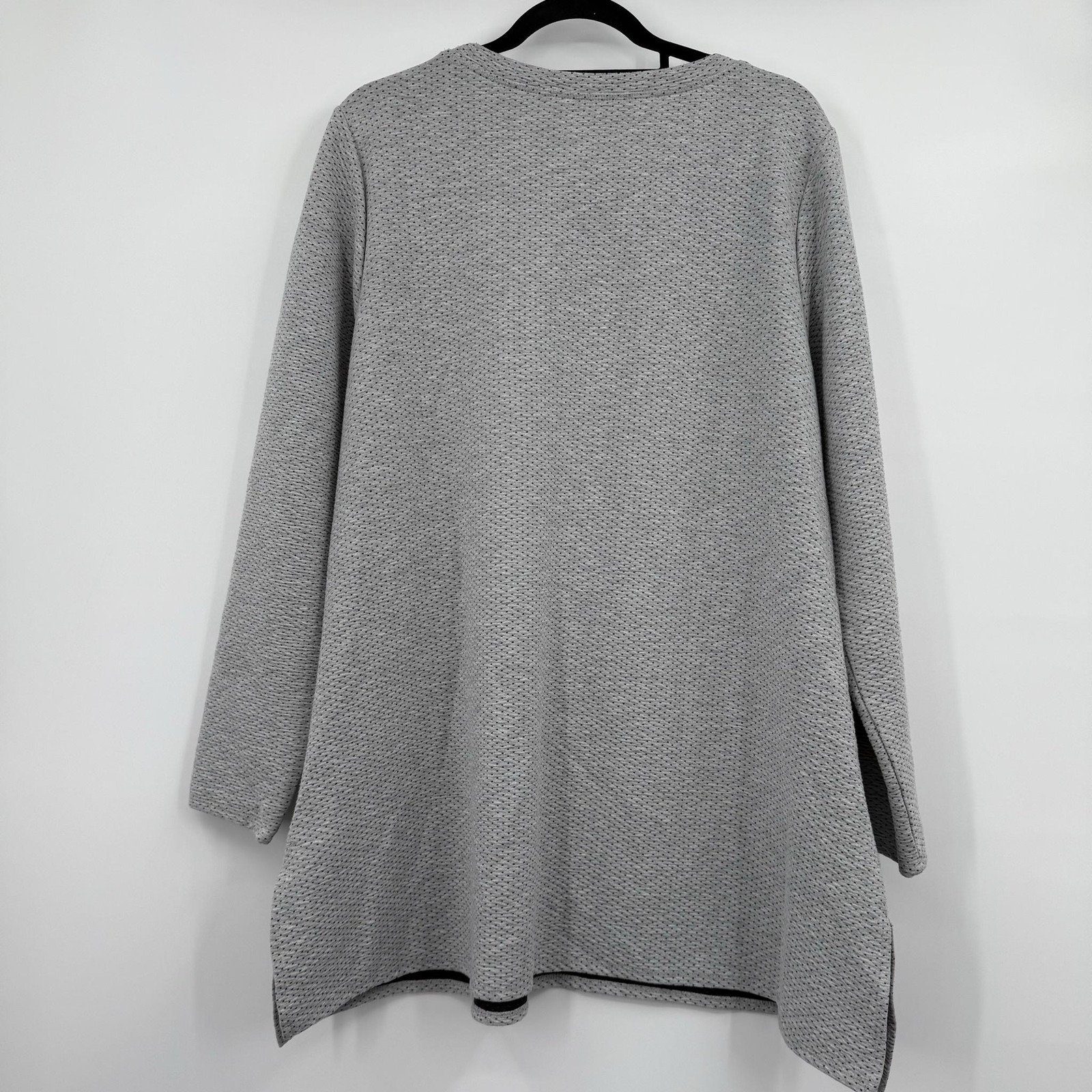 Shannon Passero Tunic Top Womens L Gray Pockets Heavy Weight Knit Relaxed