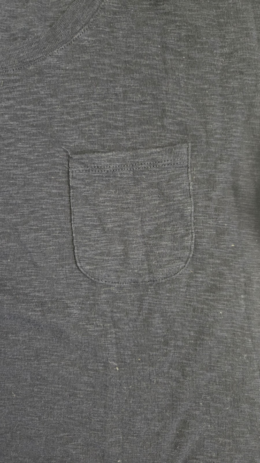 Womens Marled Essentials Pocket Tee Sz L Black Navy Heather