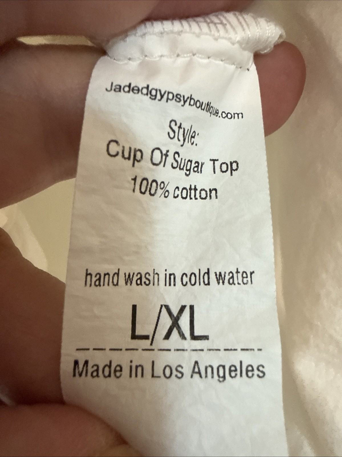 Jaded Gypsy Cup of Sugar White King Mills Flour White Button Down Women’s L/XL