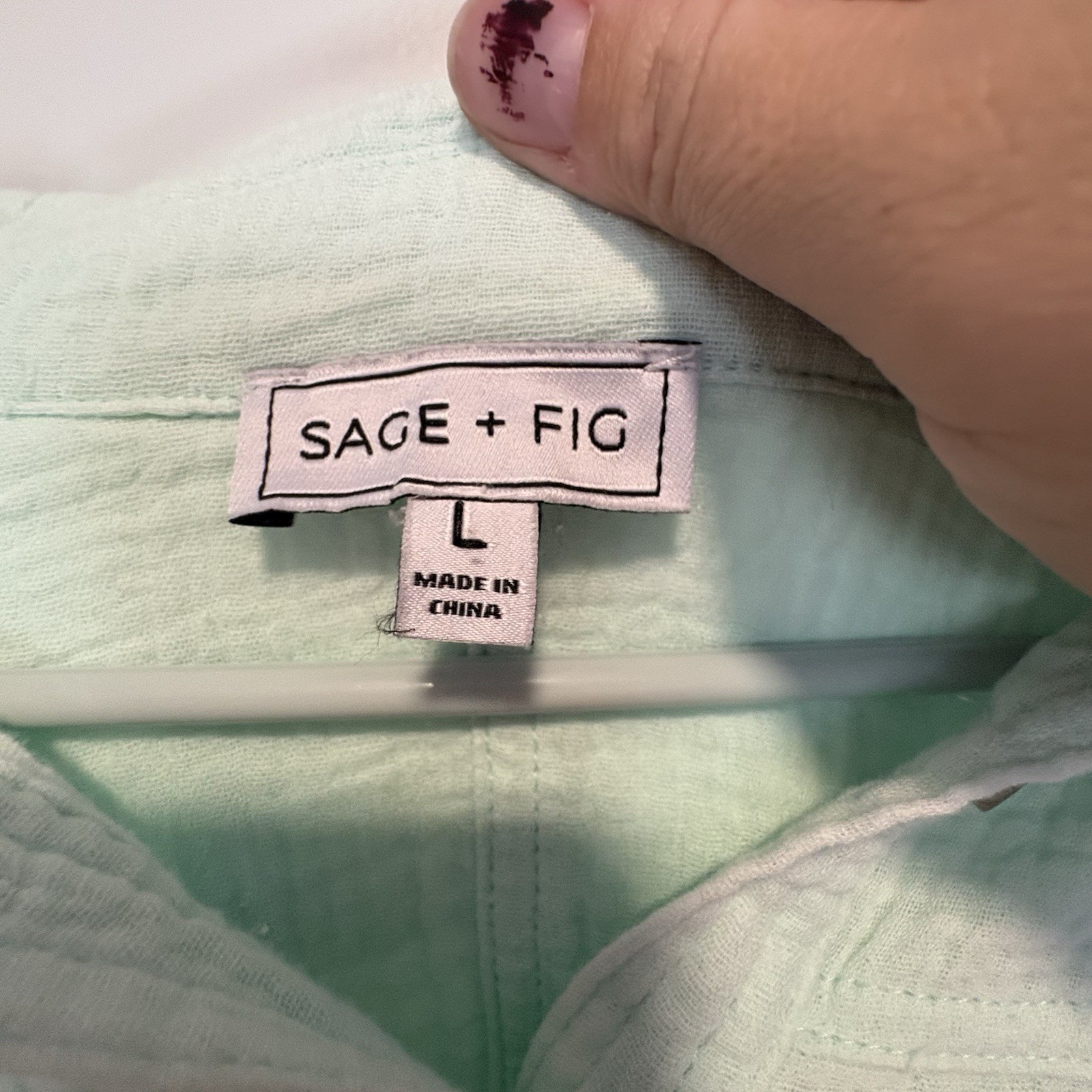 Sage + Fig Oversized Mint Green Button Up Shirt