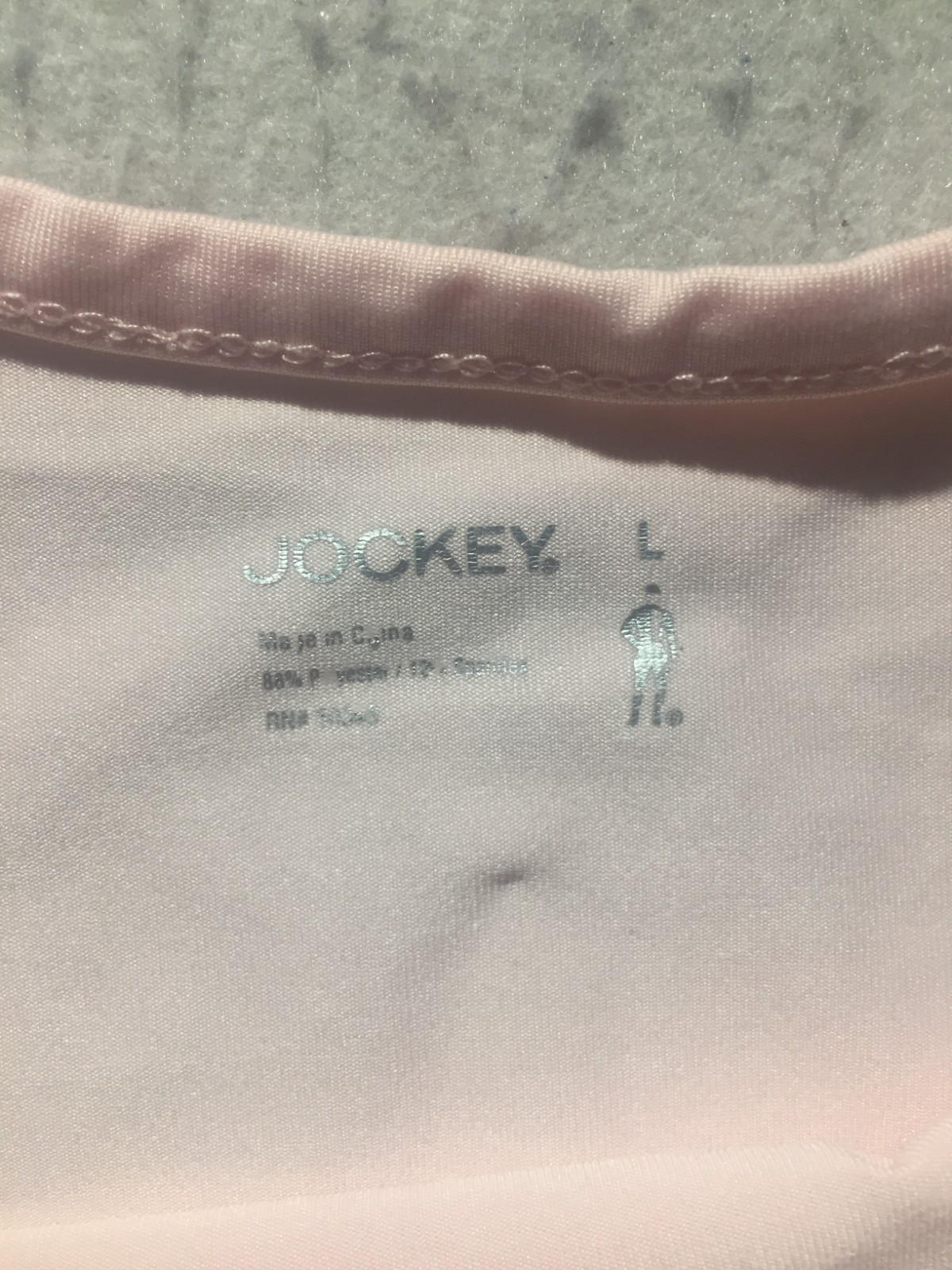 Jockey T Shirt Womens L Large Light Pink Short Sleeve Crew Neck Keyhole Back