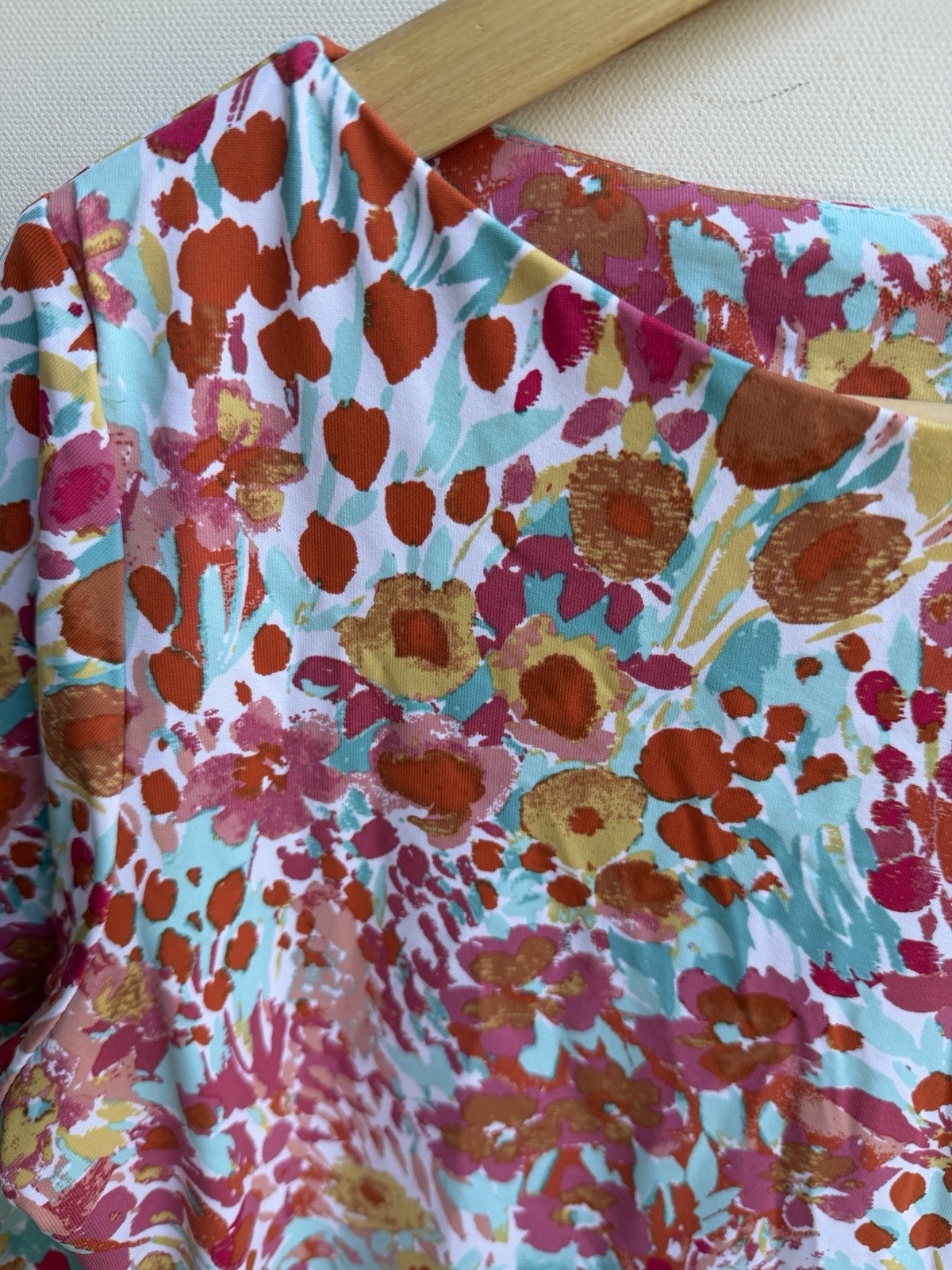 J. McLaughlin Womens Catalina Cloth Top 3/4 Sleeve Shirt Floral Size M