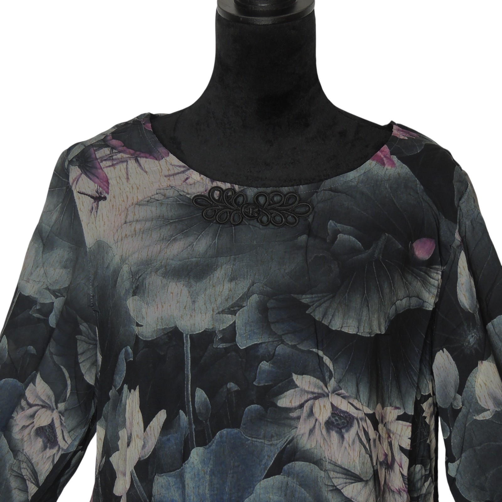 Pretty Angel Floral Layered Tunic Blouse 10977 GY/FS Medium