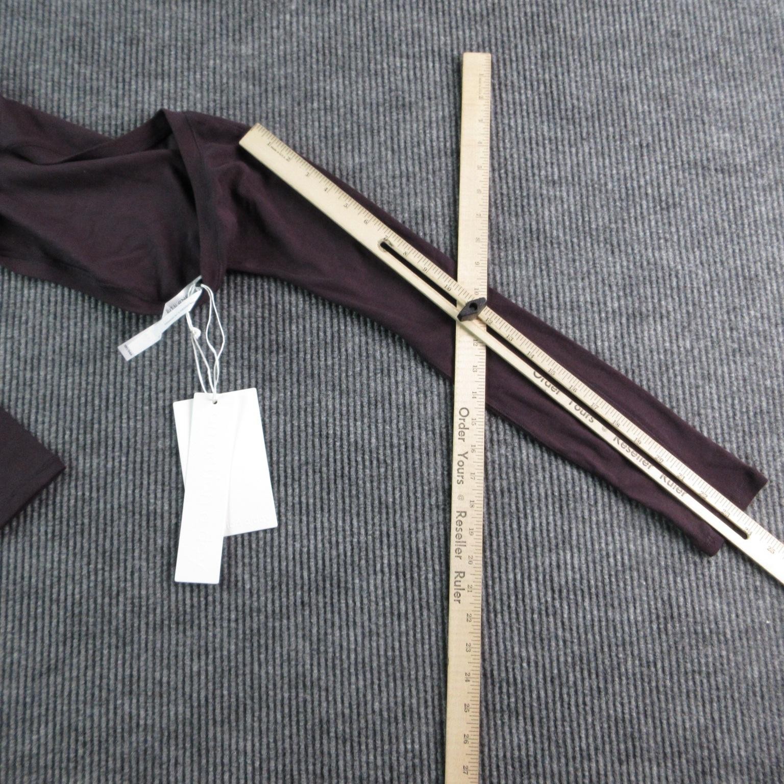 An Action A Day T-Shirt Womens S Dark Plum Cropped Shrug Long Sleeve Jersey NWT