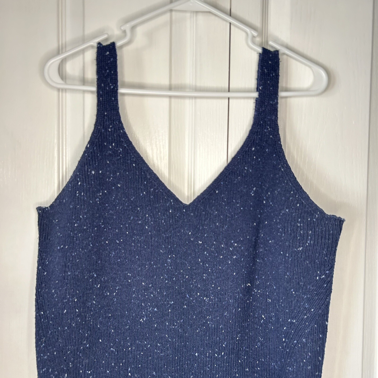 Old Navy Women’s XL Navy Blue Speckled Knit V-Neck Sweater Tank Top