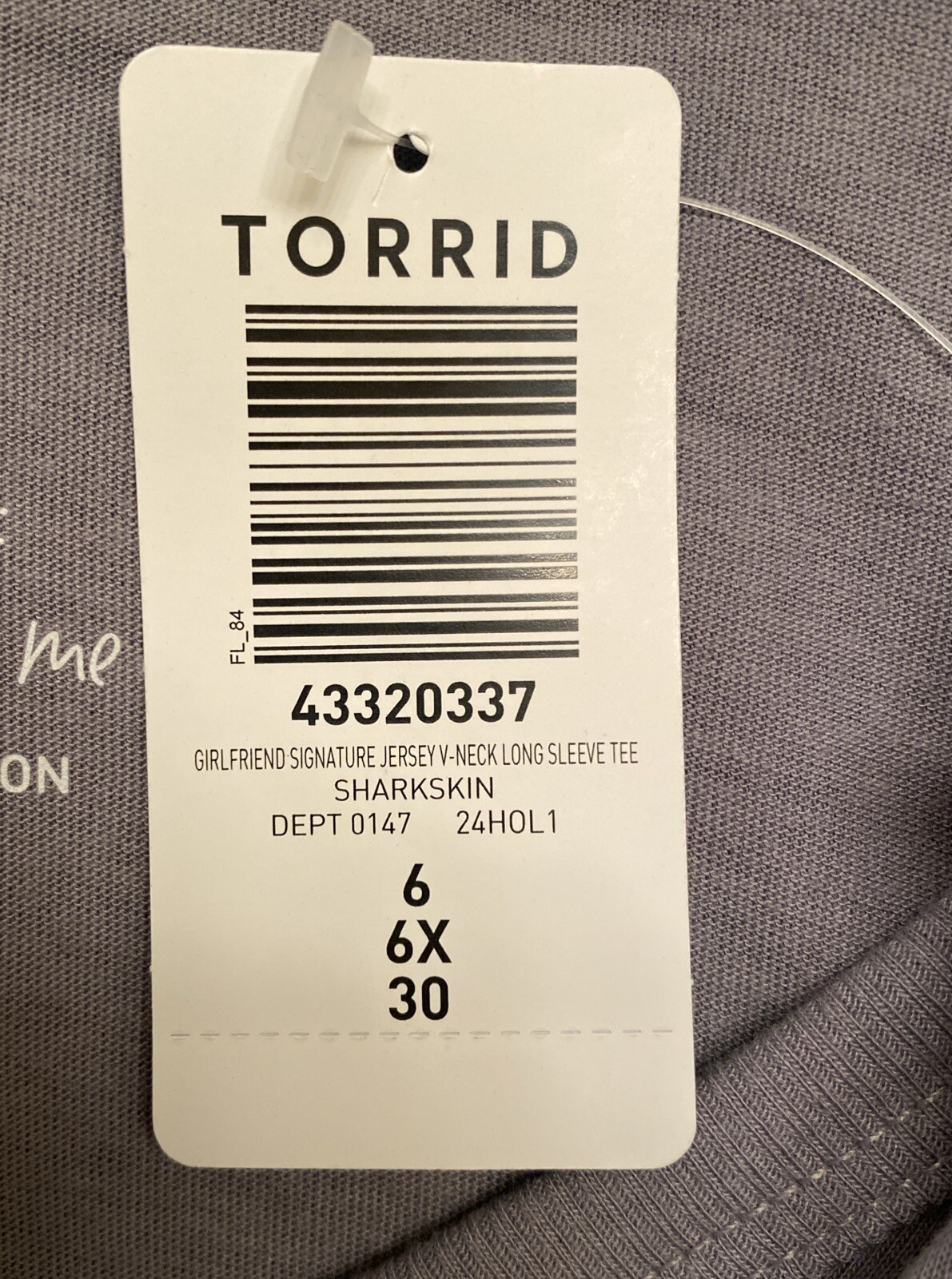TORRID LONG SLEEVE TEE SHIRT V Neck TOP SWEATSHIRT 6 6X 6XL 30 NEW