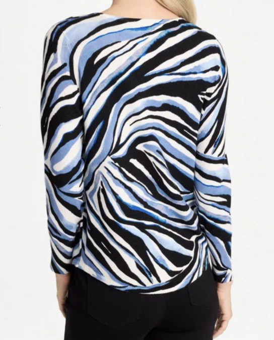 NWT NEW FALL CHICO’S SZ 1 / MEDIUM 8-10 ELLA ANIMAL PRINT PULLOVER SWEATER 89.50