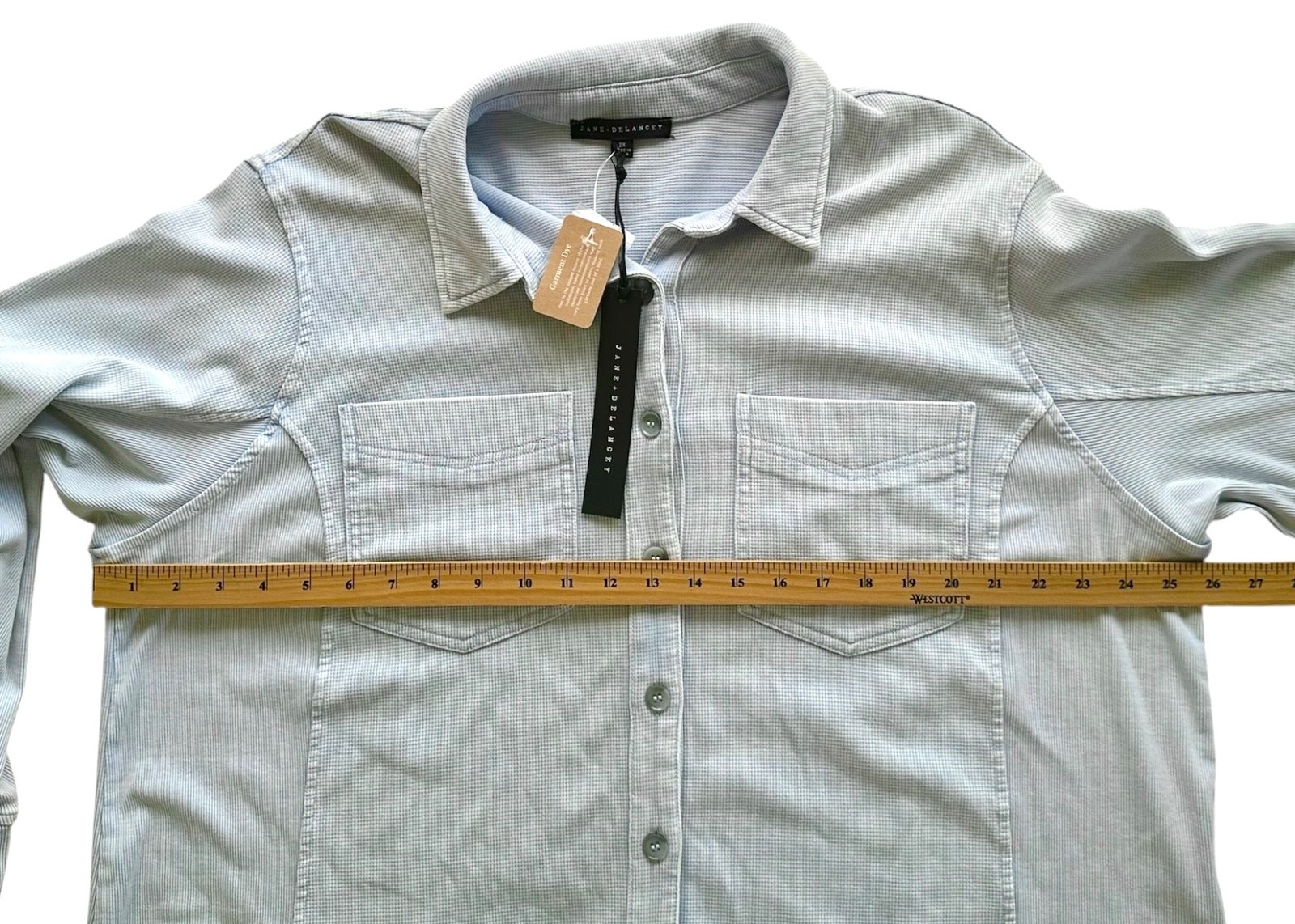 Jane & Delancey Women’s Button Down Shirt Top Garment Dye Plus Sz 2X Light Blue