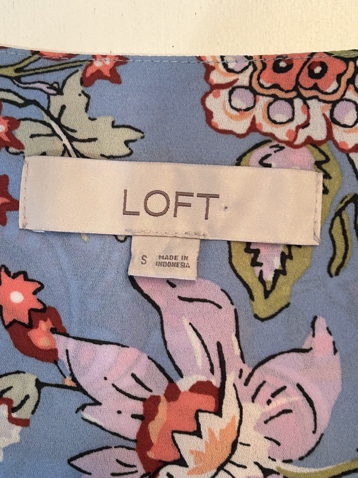 Light Blue Floral Blouse Smoke Free