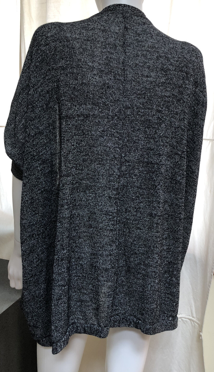 JOYCE LESLIE Open Front Lightweight Cardigan – Dark Heather Gray – Size M