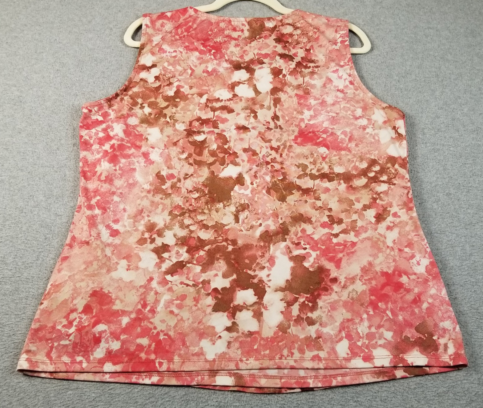 Roz & Ali Top Women’s Extra Large XL Abstract Sleeveless Chiffon Overlay Stretch