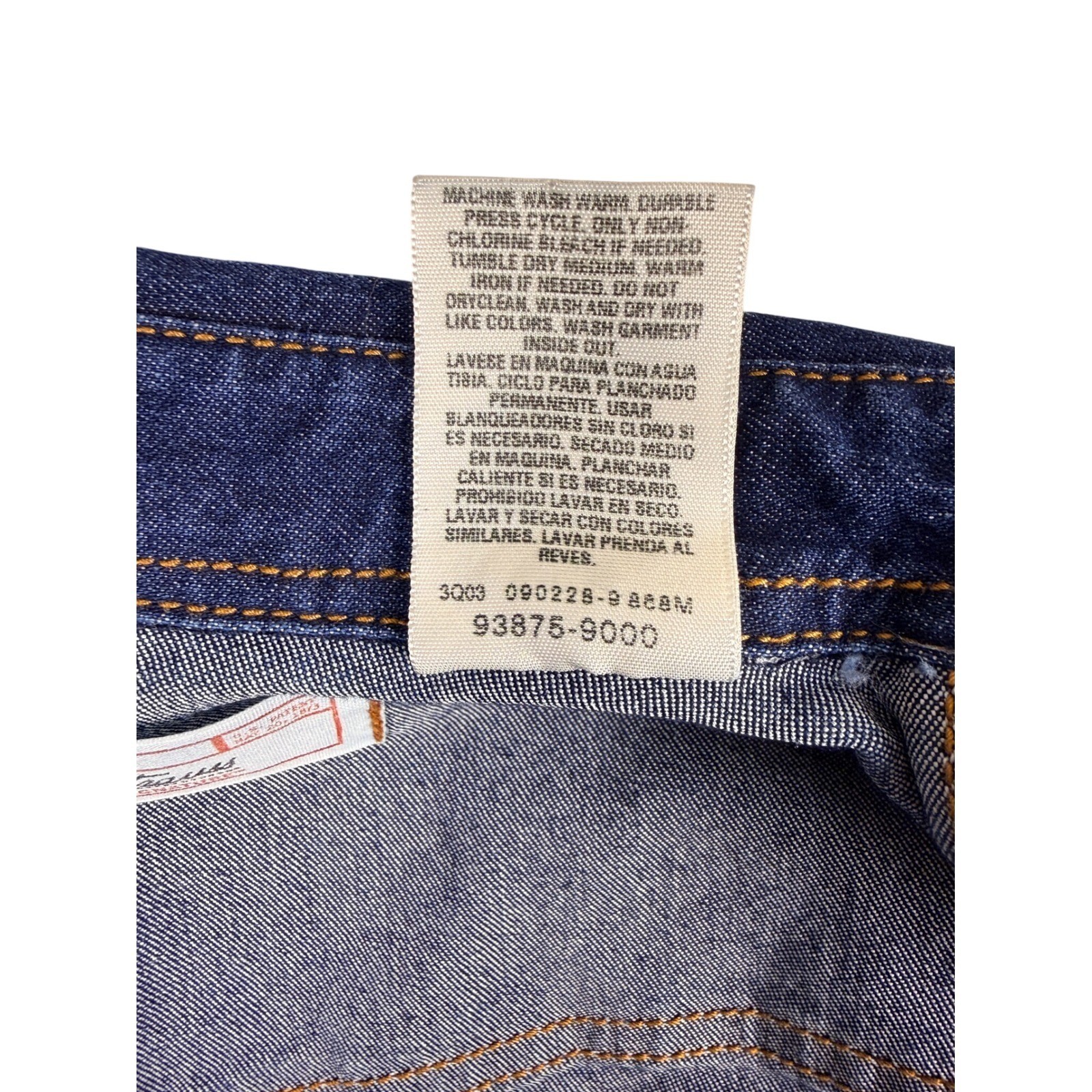 Levi Strauss Signature Womens Denim Western Pearl Snap Shirt Dark Wash Small