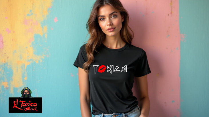 Women’s black t-shirt TOXICA front design Women’s Softstyle Cotton tee