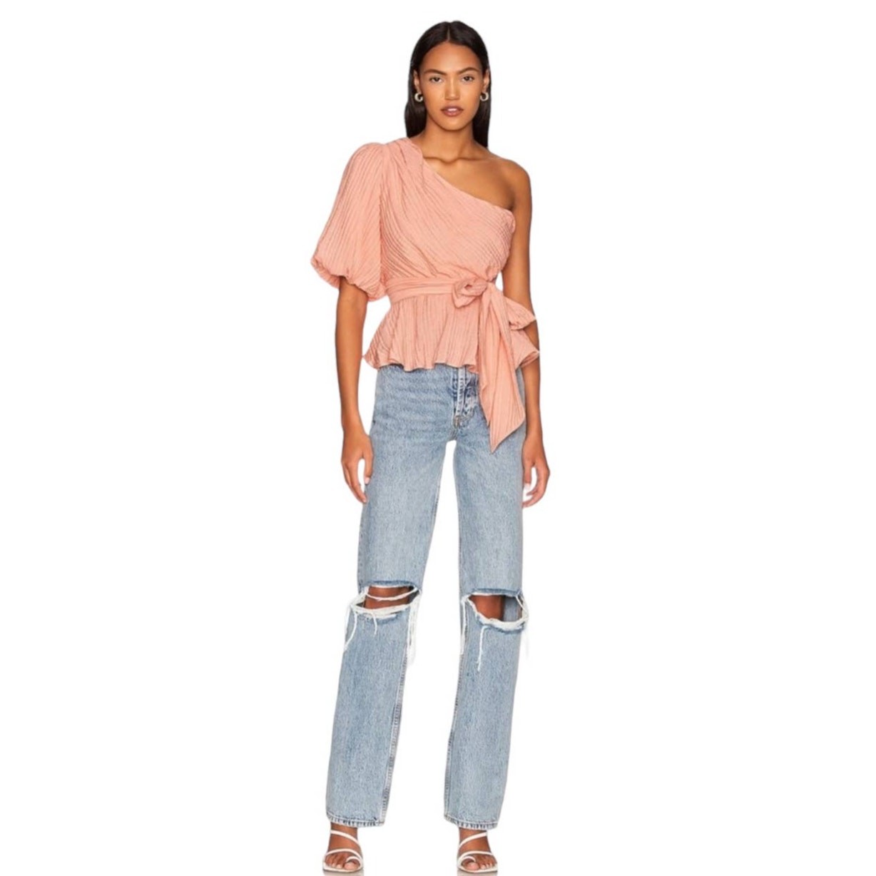 NWT! MinkPink Vera One Shoulder Peplum Top – Size X-Small (MSRP $99)