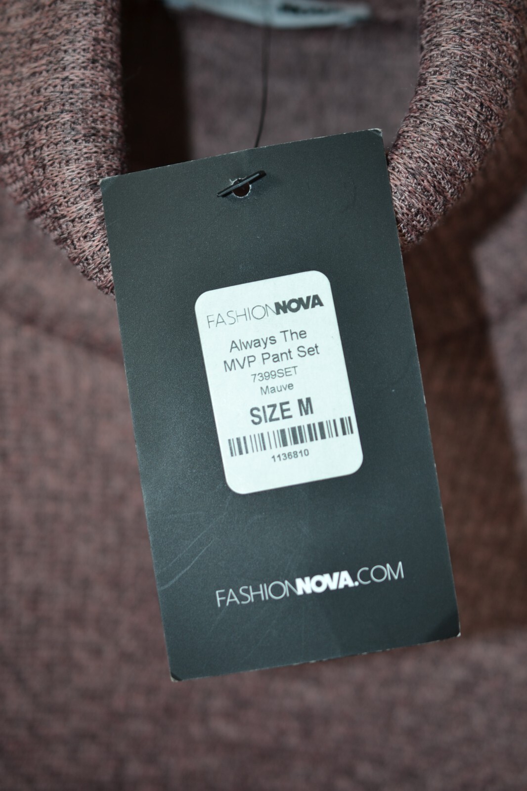 Fashion Nova Heather Mauve Knit Top Turtleneck Medium New