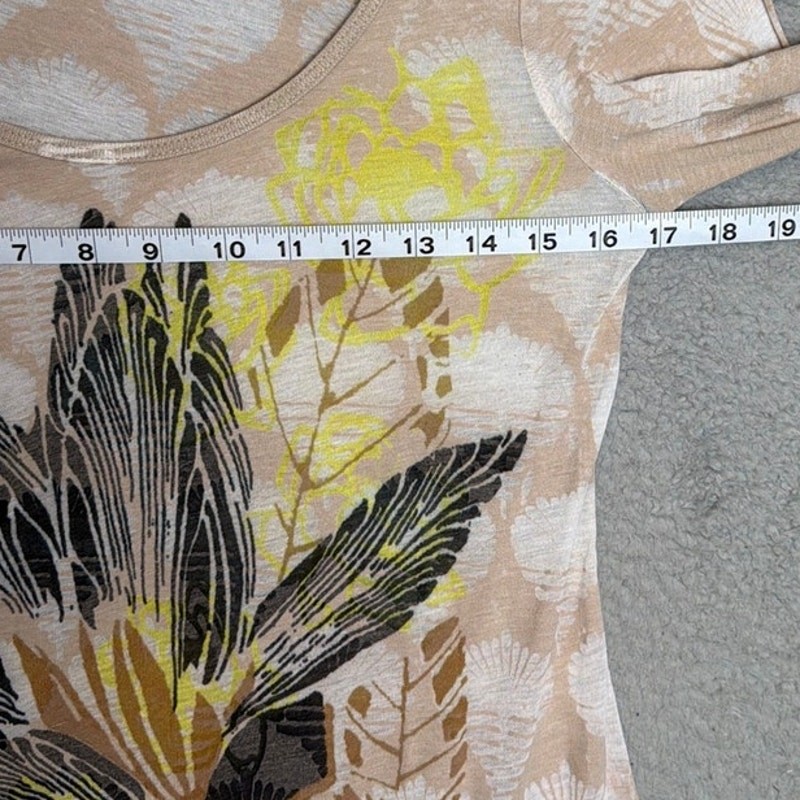 Butterfly Dropout Handmade Boho Tunic Top Leaf Print Handkerchief Hem XS USA