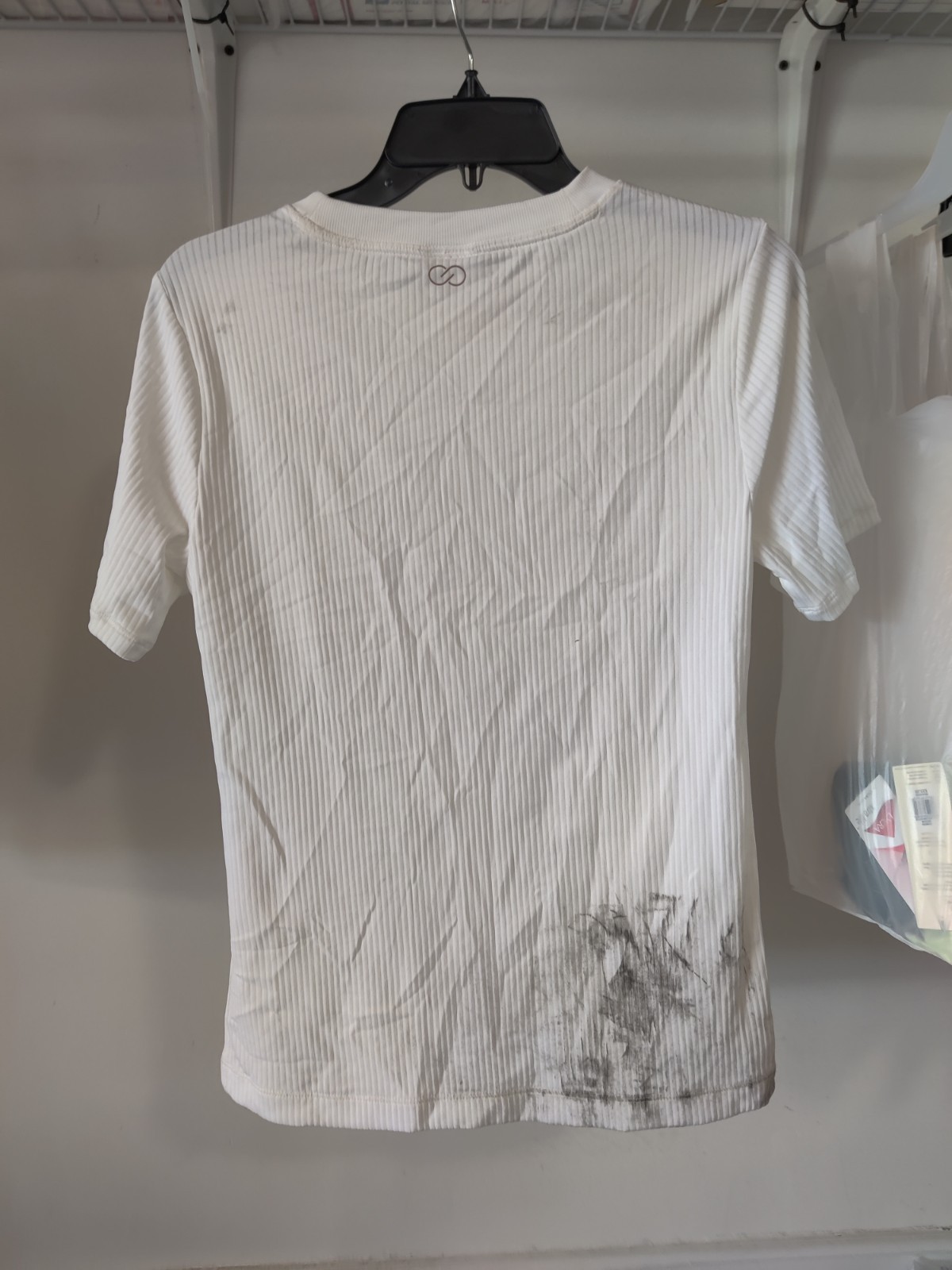 SOILED CALIA Women’s Utility Shirt Rib Crewneck T-Shirt White Size L $40 O307