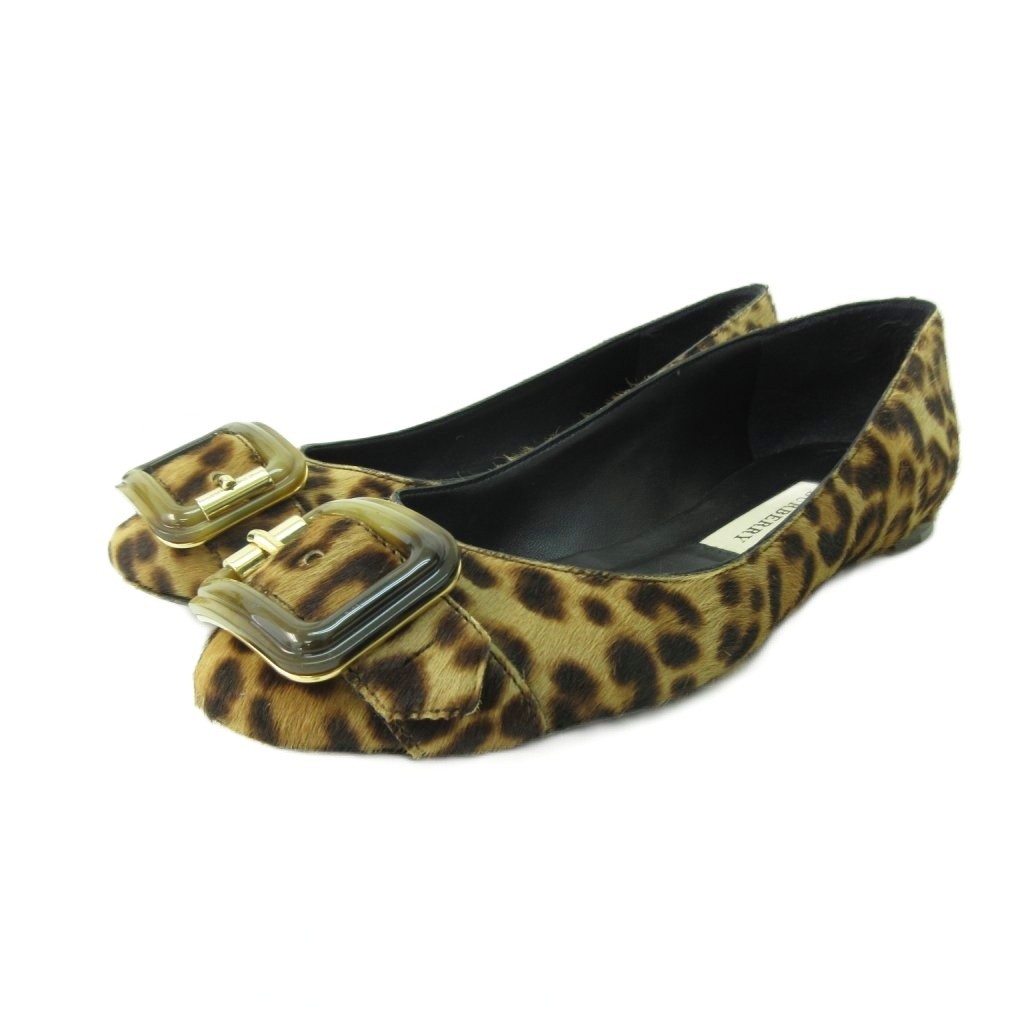 Burberry Women’s Beige Brown Harako Leather Pumps Flat Shoes 36 23cm (Ages 14+)