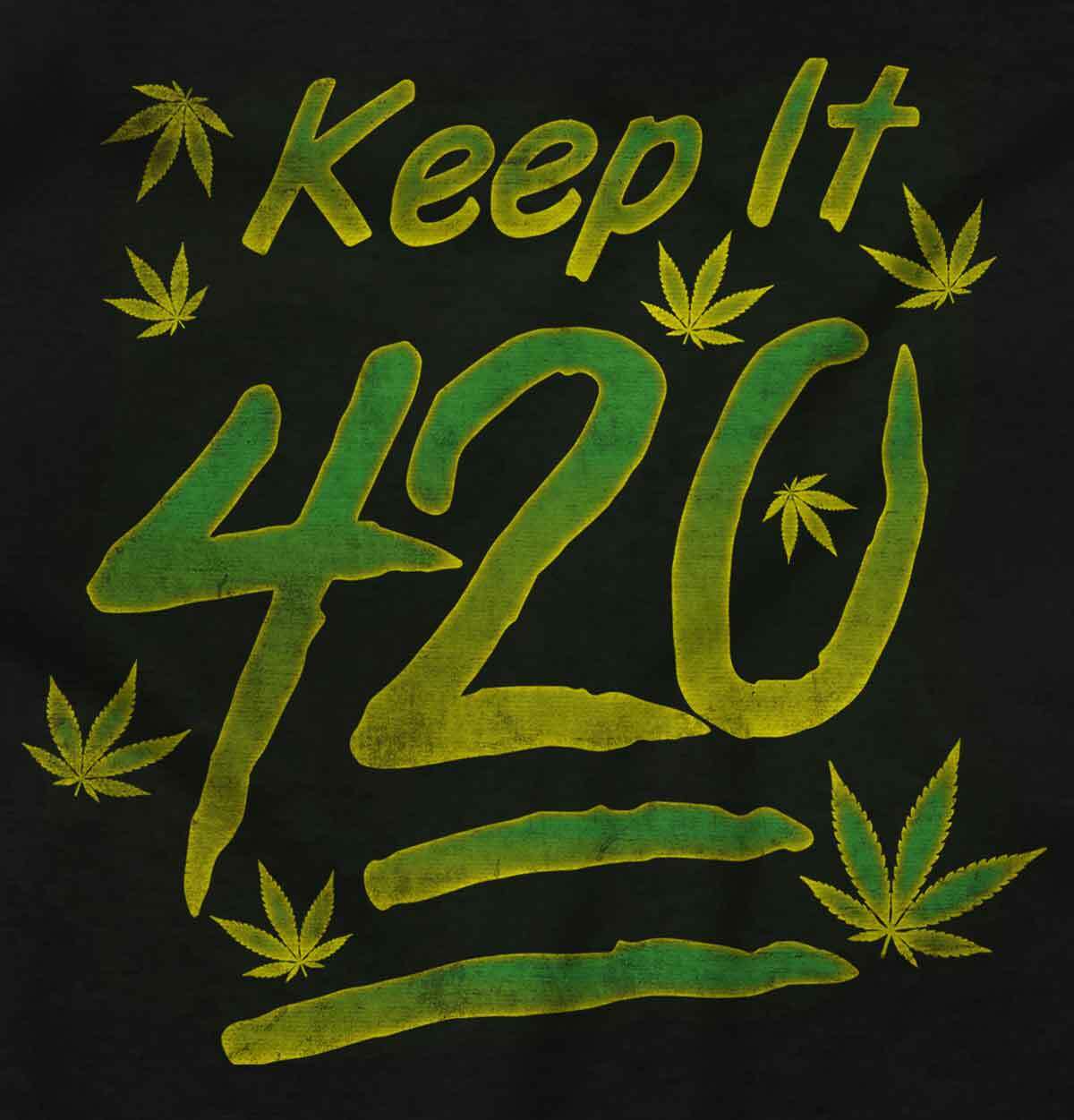 Keep It 420 Funny Marijuana 100 Stoner Gift Womens Top Junior Graphic Tee