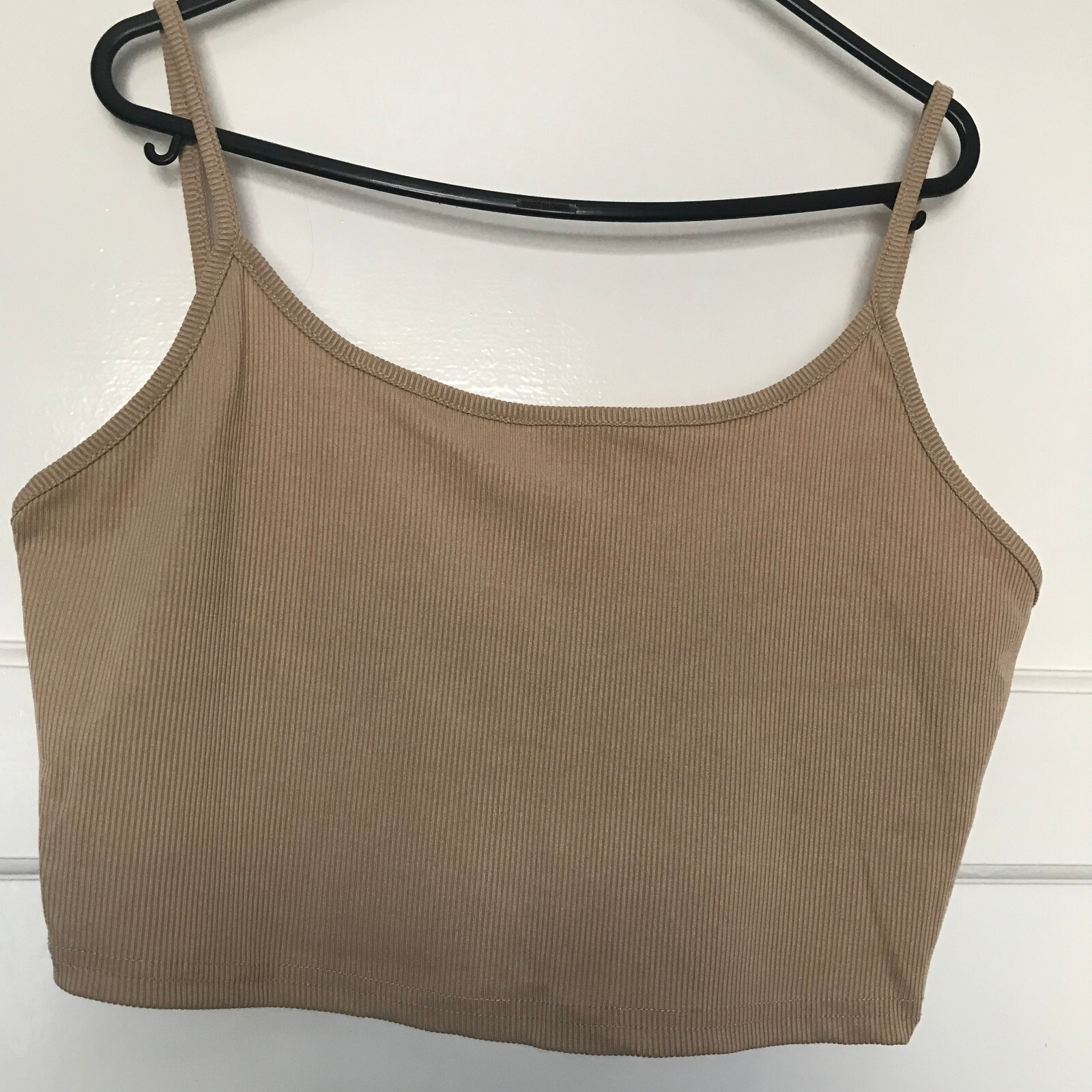 Yozy Ribbed Cropped Top Brown Size 12 14 Sleeveless Round Neck